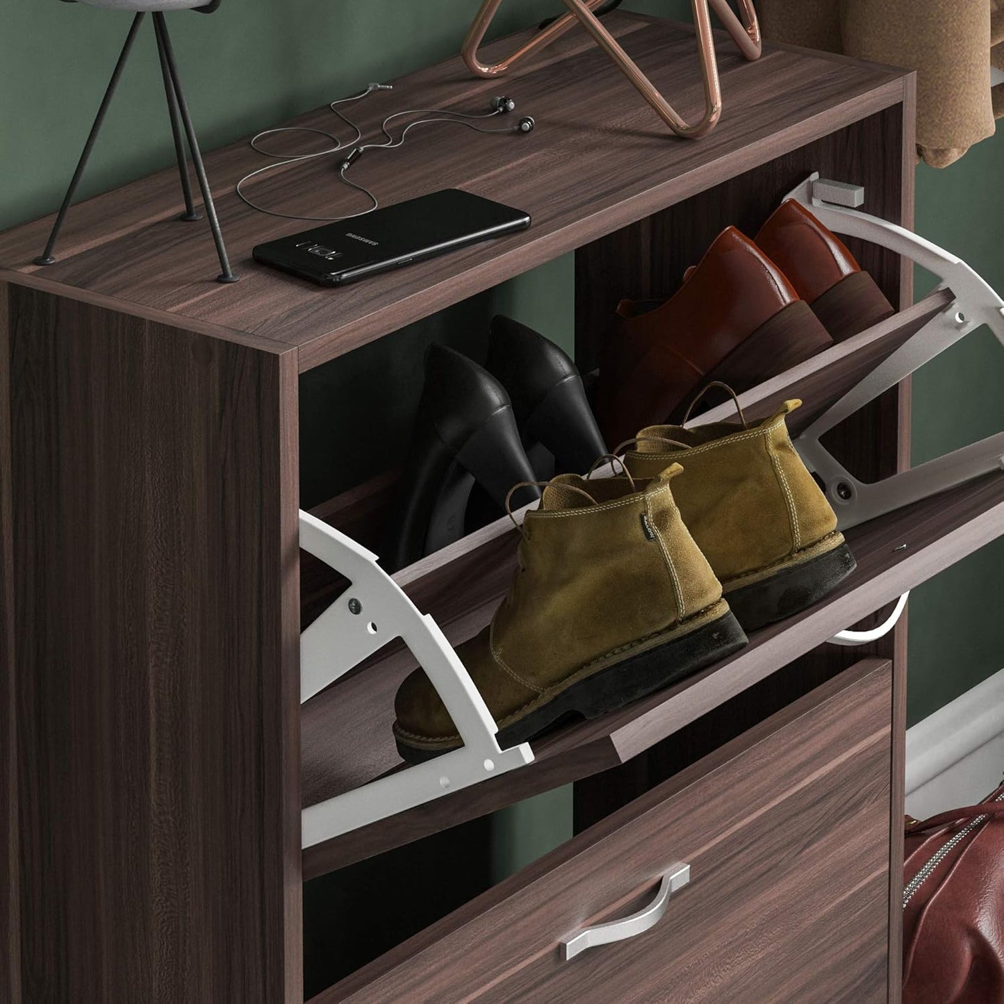 Schuhschrank mit 2 Klappfächern