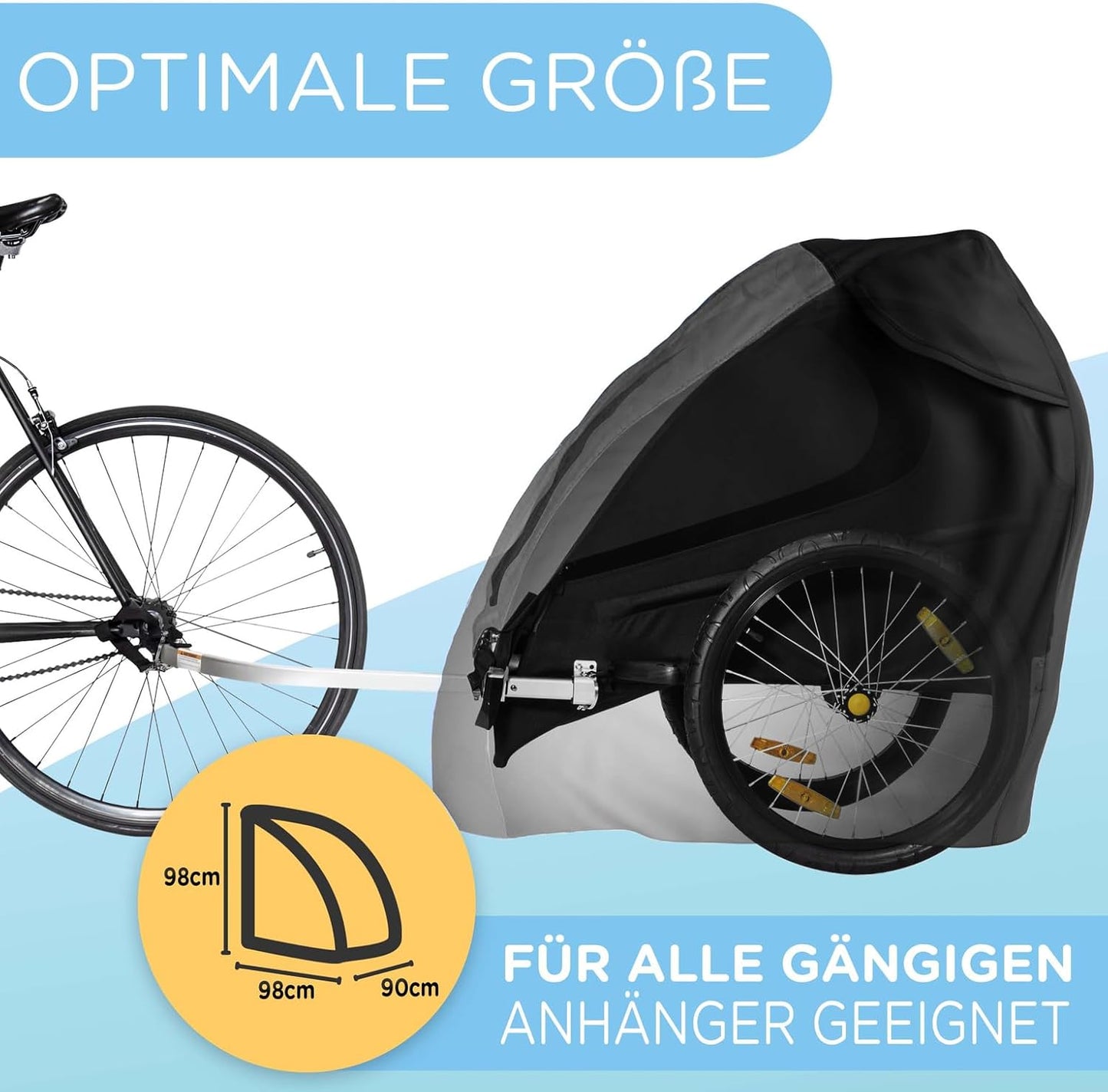 Abdeckung für Veloanhänger, Schwarz