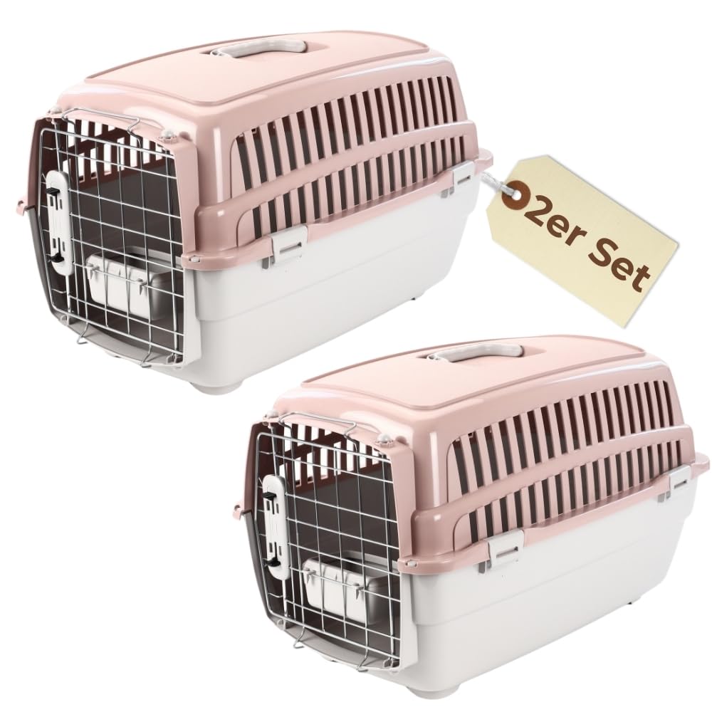2er-Set Flugzeug-Transportboxen für Haustiere