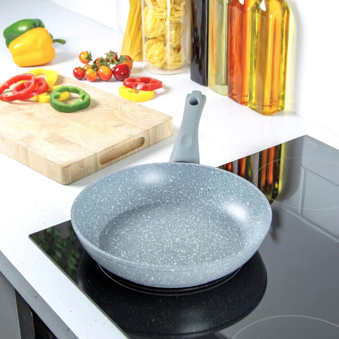 Antihaft-Bratpfanne 24cm für alle Herdarten, Grau 24cm