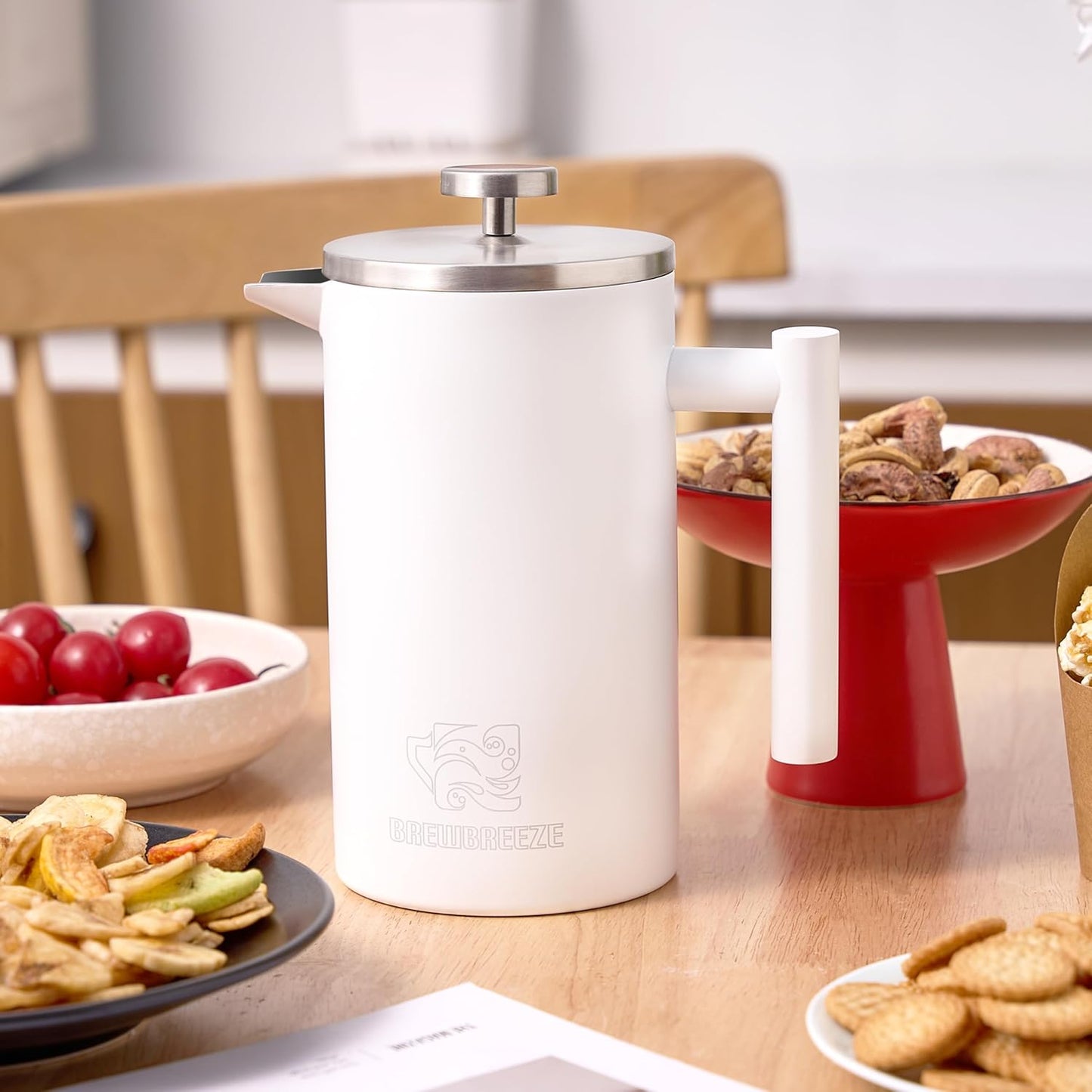French Press Set, Mattweiß 1 Liter