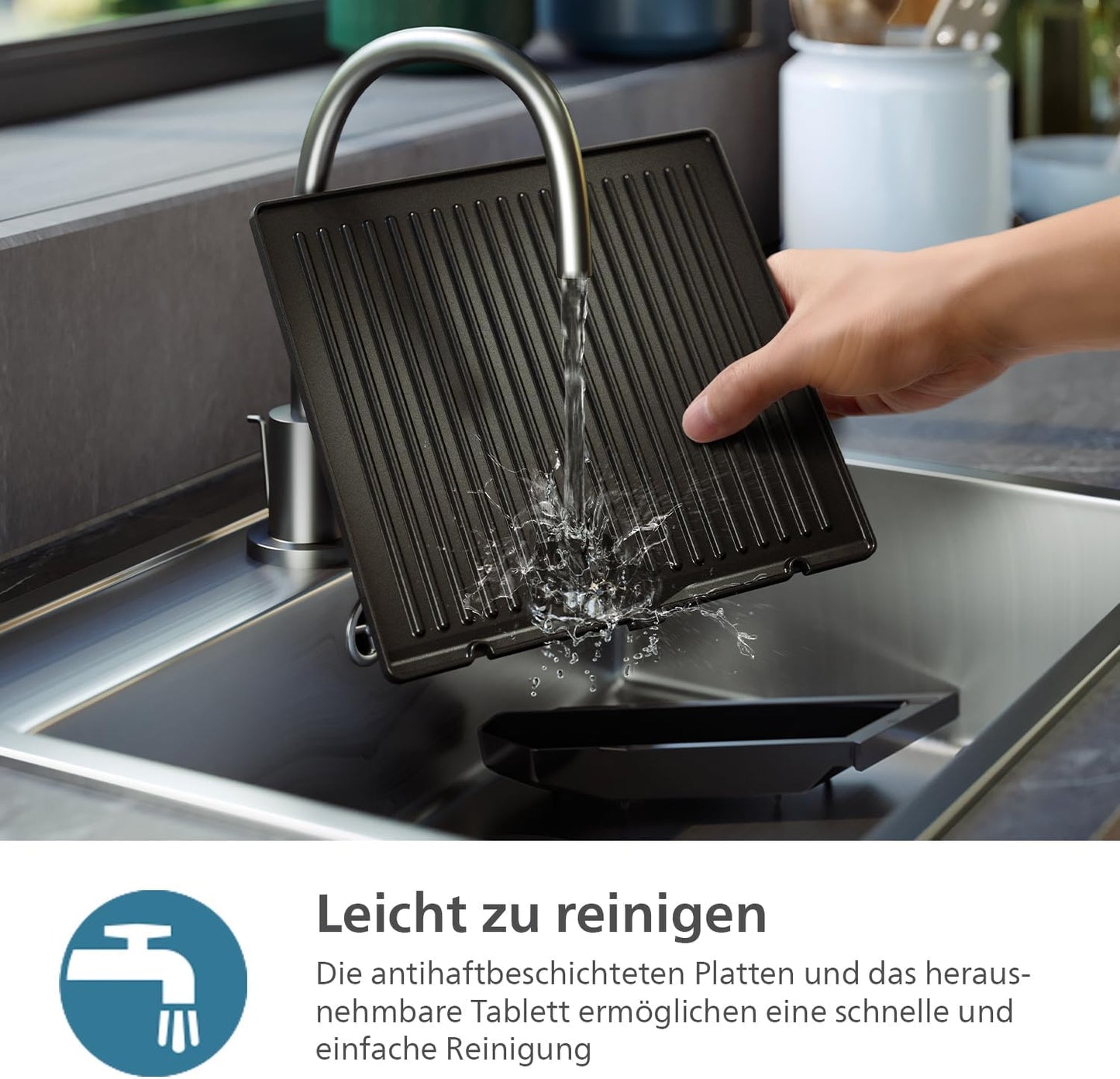 Kontaktgrill HD6307/70, Kontaktgrill Digitale Temperaturkontrolle + Thermometer