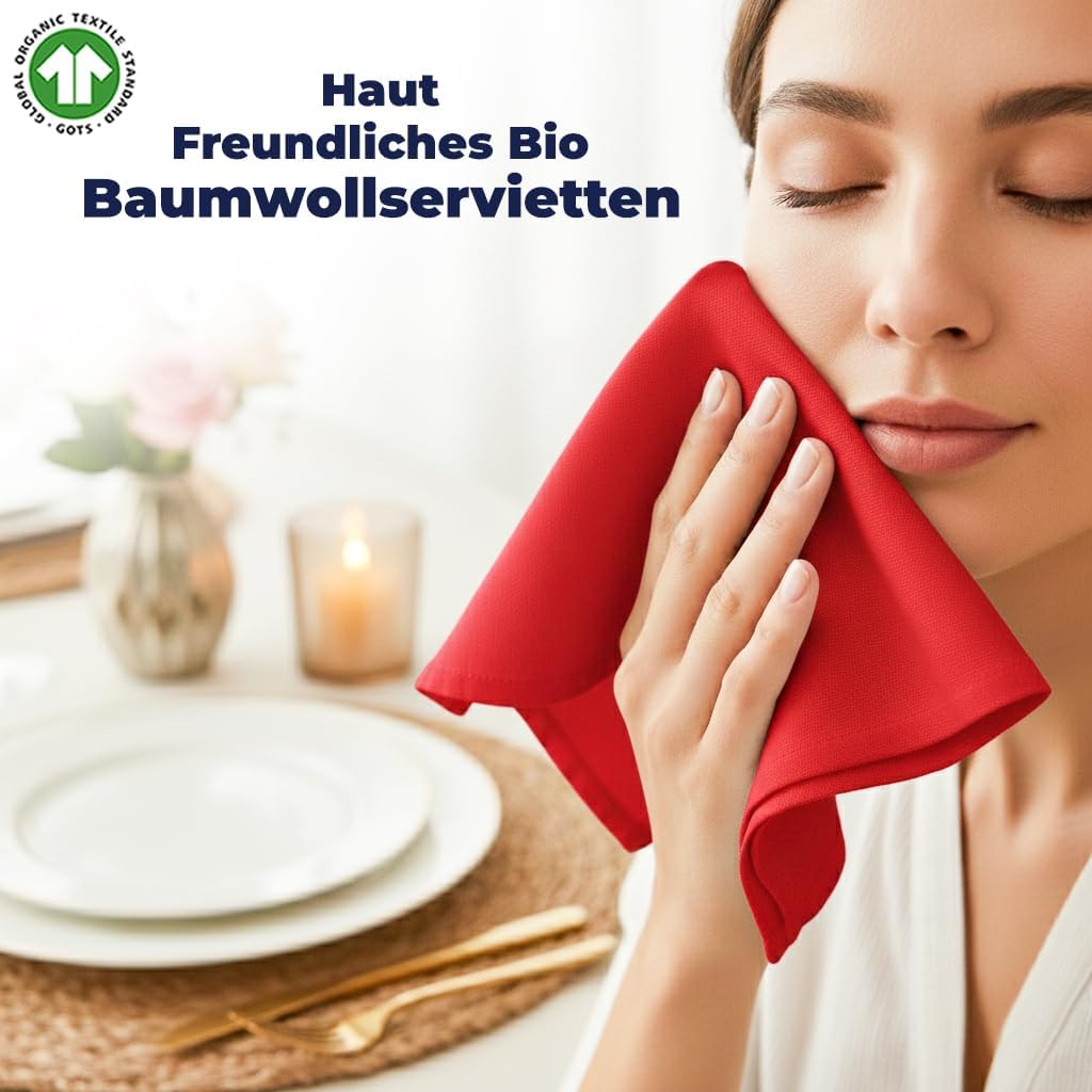 12er-Set Stoffservietten, Rot