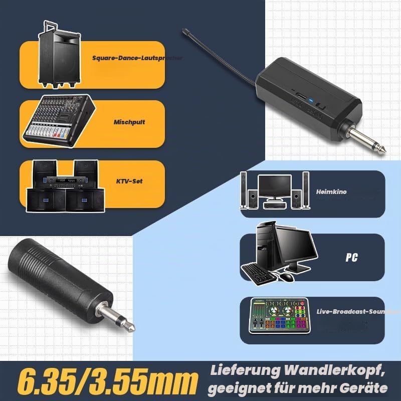 Kabelloses Handmikrofonsystem mit Empfänger, 2.4G 68