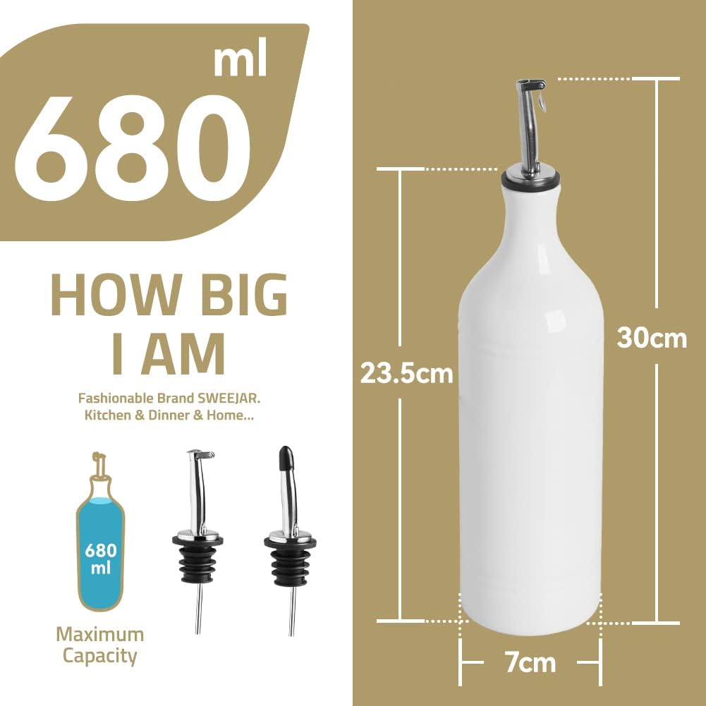 Grosse Olivenölspenderflasche, Blaugrün 680 ml