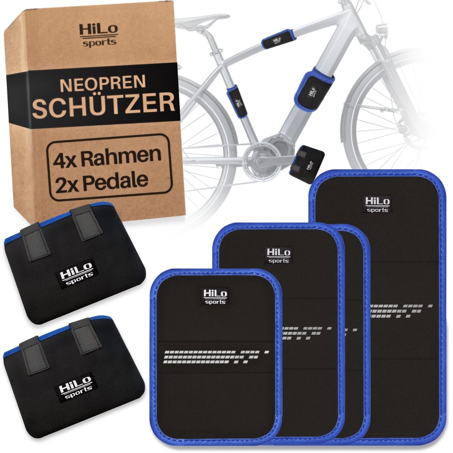 Fahrrad Rahmen- und Transportschutz Set, Schwarz - Blau