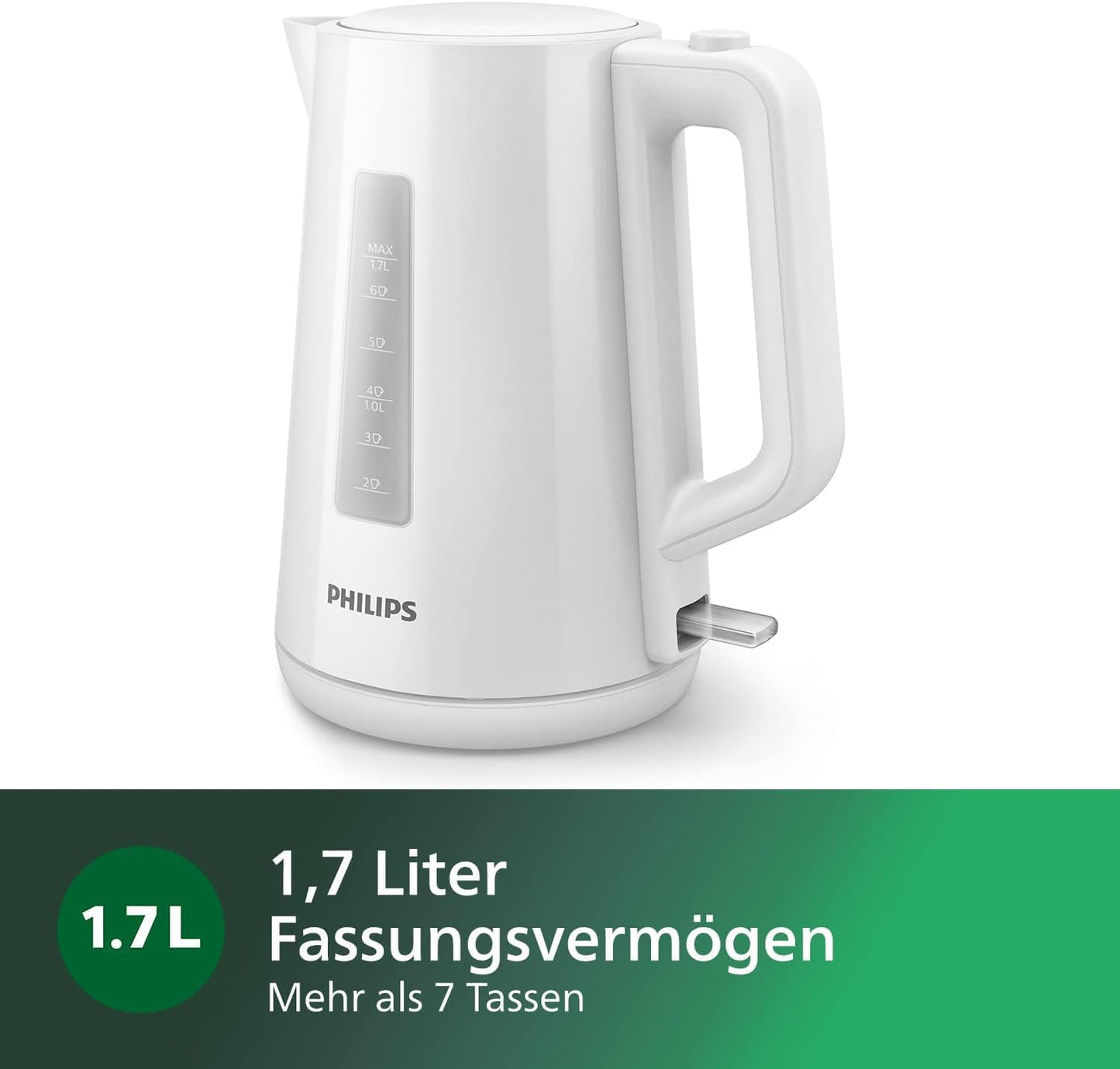 Wasserkocher 1.7 L mit Kontrollanzeige, HD9318/00, White