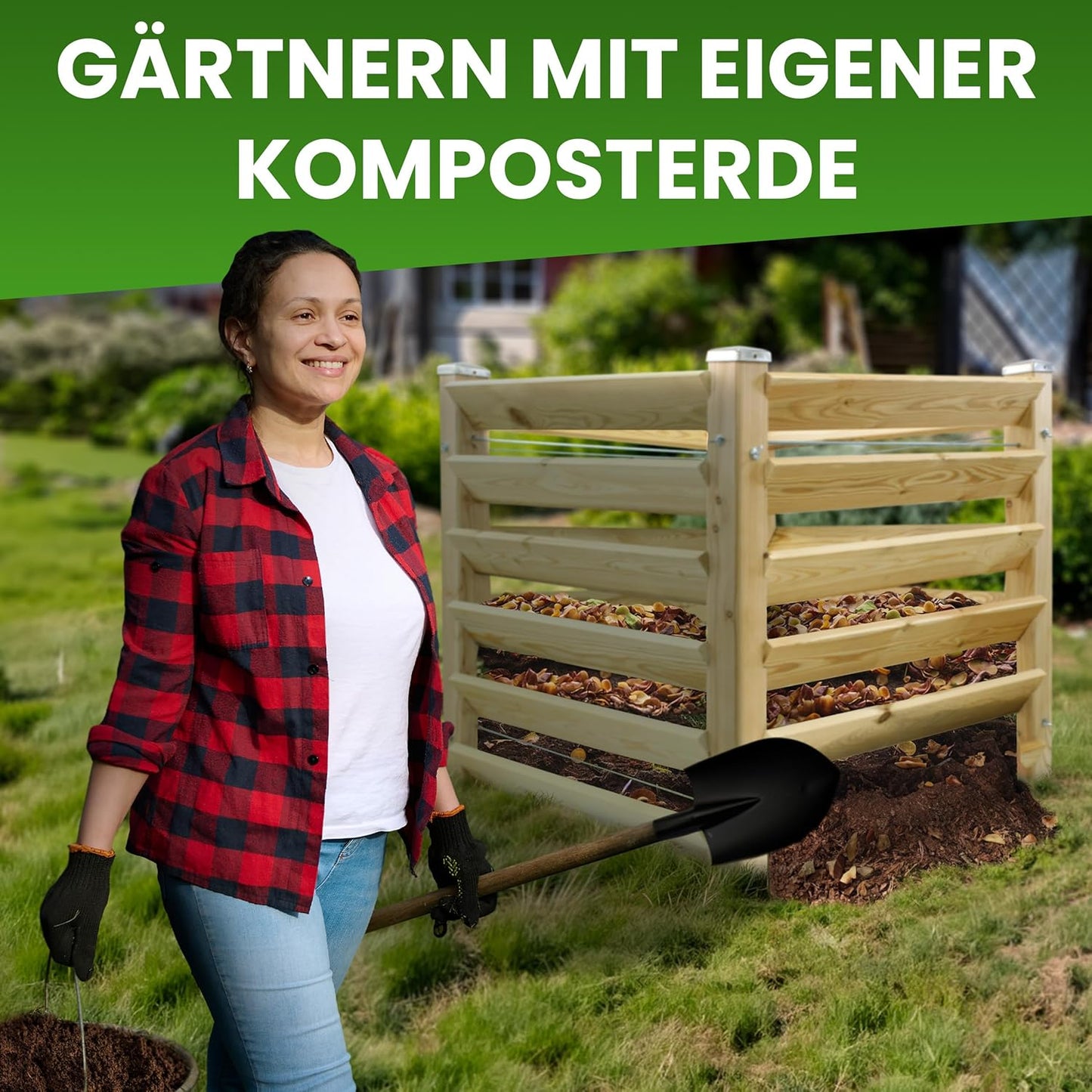 Holzkomposter Stecksystem 80x100 cm, ca. 80x100 cm, Höhe 80 cm