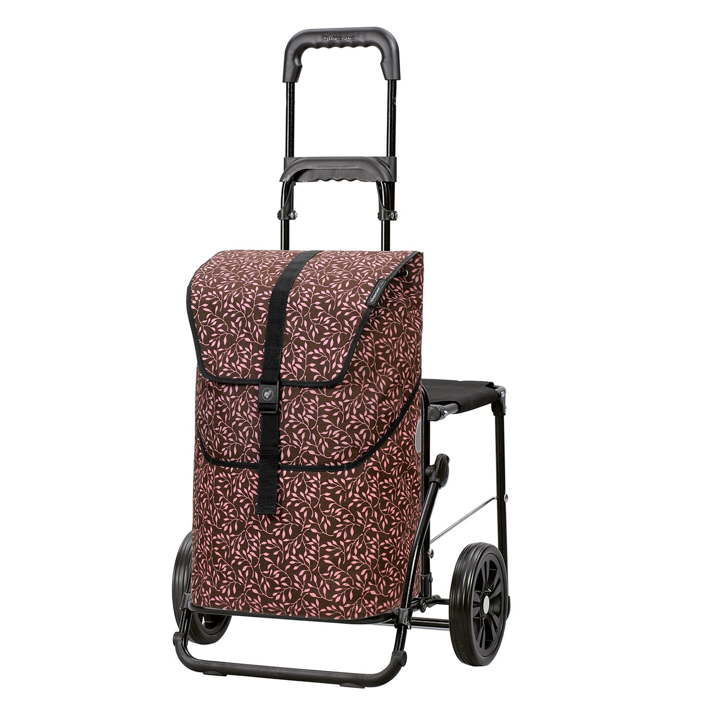 Einkaufstrolley mit Sitz, klappbar, 46L Volumen, Rose
