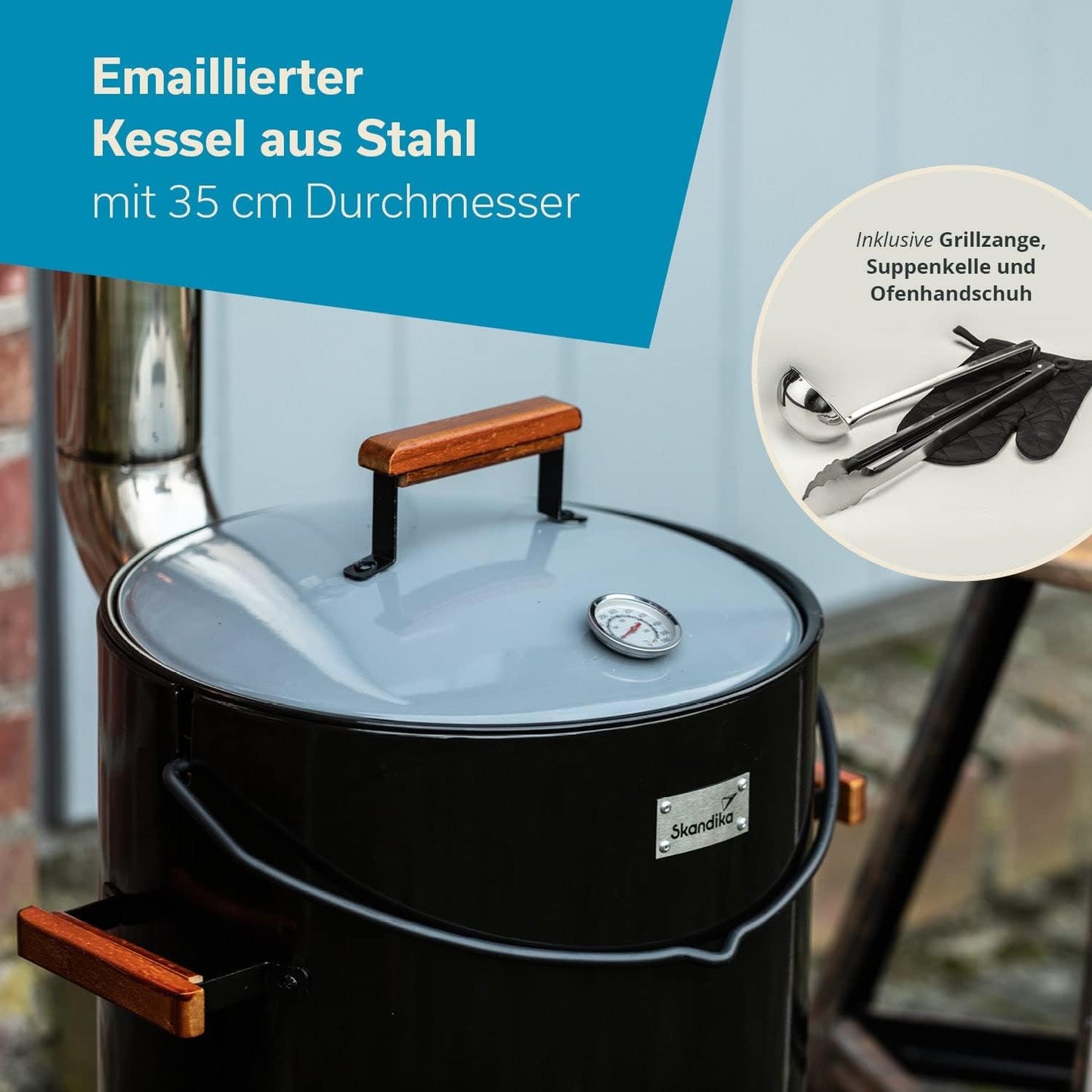 Gulaschkanone mit Grillzubehör (14 Liter)