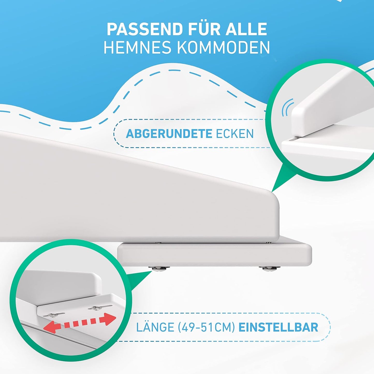 Wickelaufsatz für IKEA Hemnes Kommode
