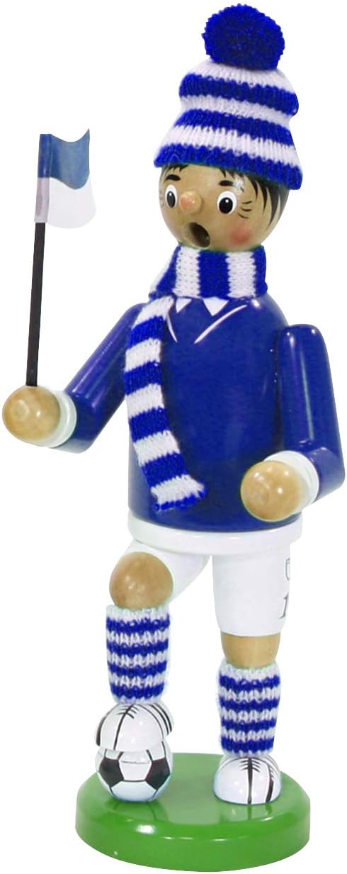 Räuchermann Fussballer, Blau / Weiss