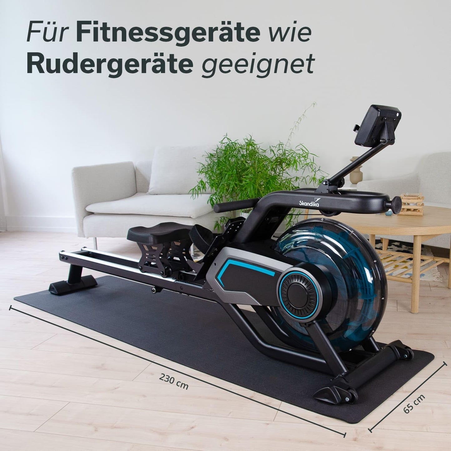 Bodenschutzmatte für Fitnessgeräte, 230 x 65 cm