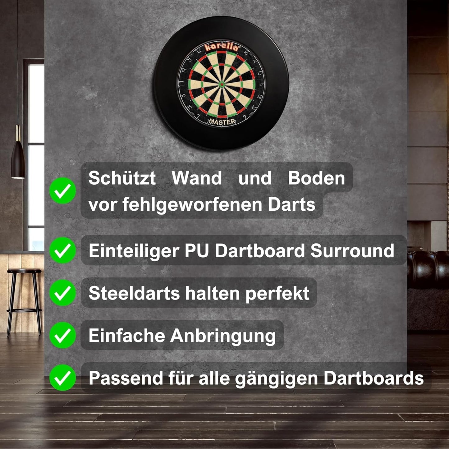 Dartboard Surround, Karella Catchring schwarz