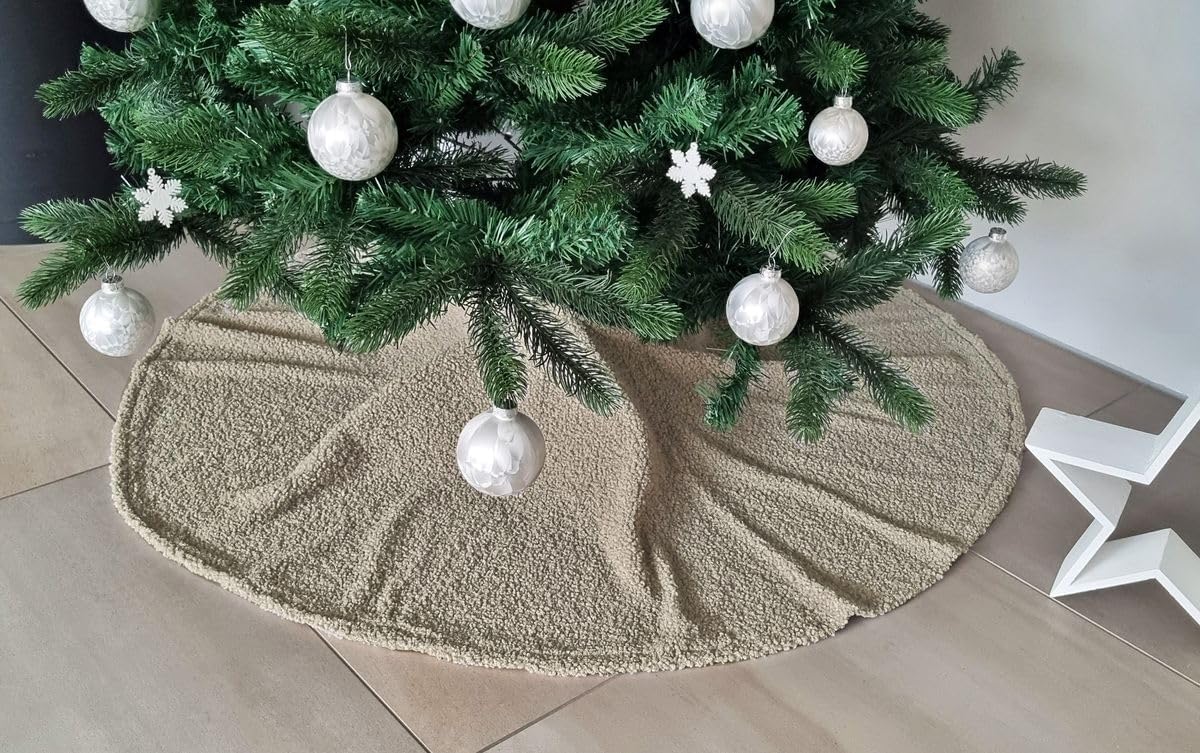 Runde Christbaumdecke, Teddy Taupe