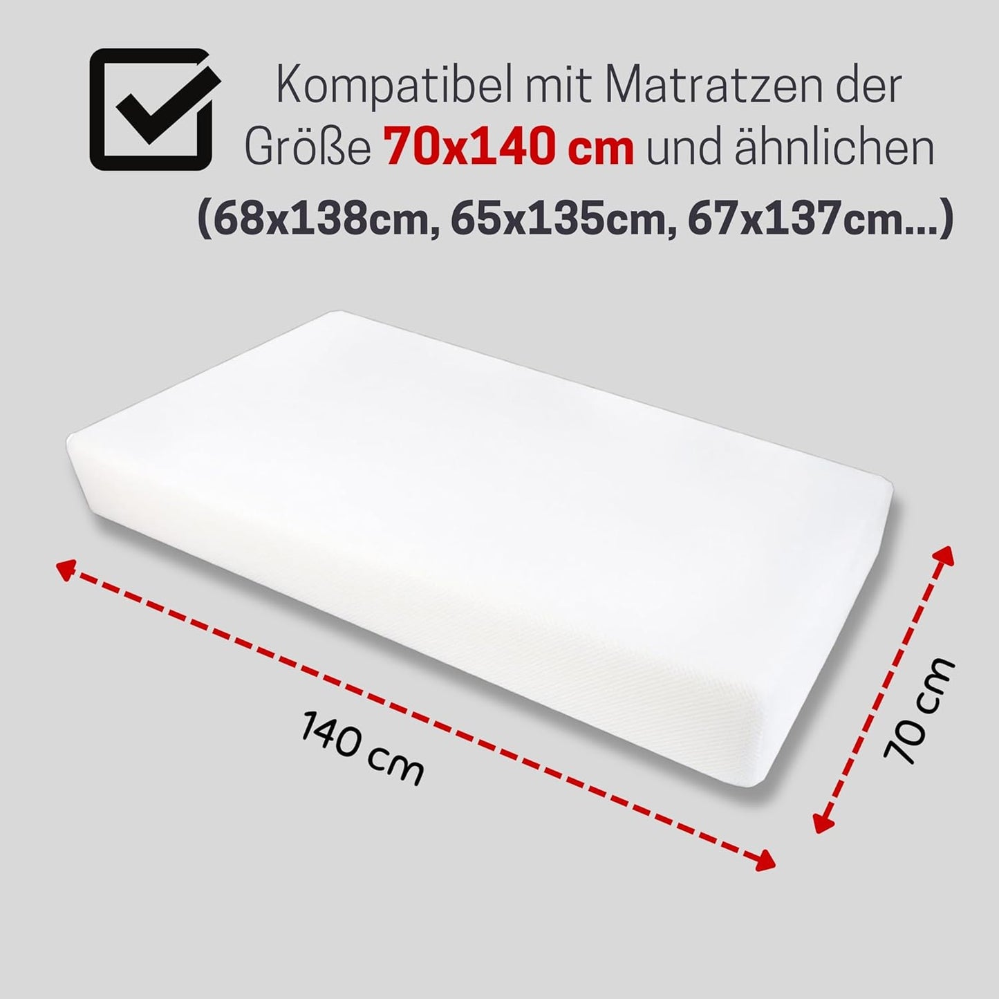 2in1 Baby Spannbettlaken mit Matratzenschoner (2er Set), 70x140 cm 1 Weiss + 1 Grau