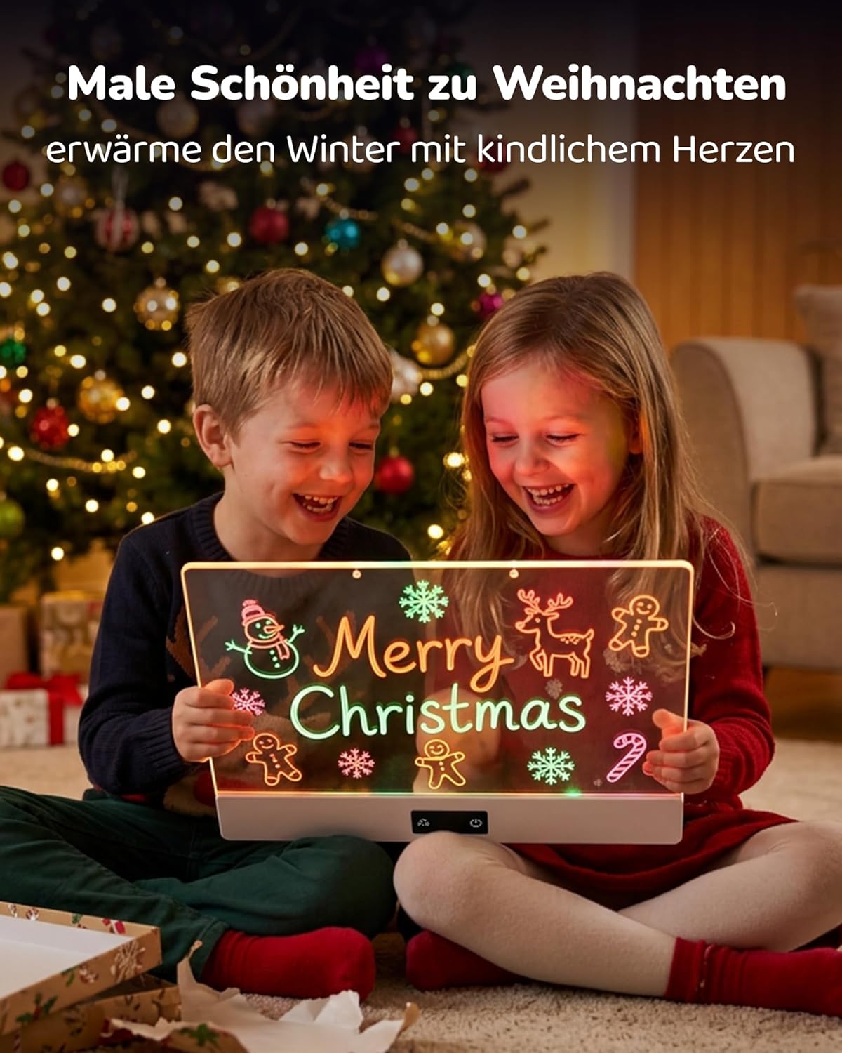LED Zeichenbrett für Kinder, Weiss 14 Zoll