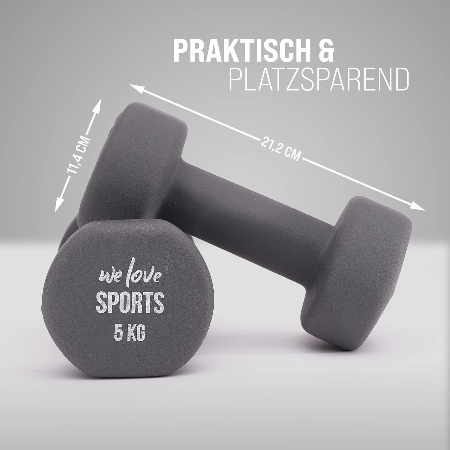 Kurzhantel-Set für Krafttraining (2x5 kg), Hantel Set 5 kg