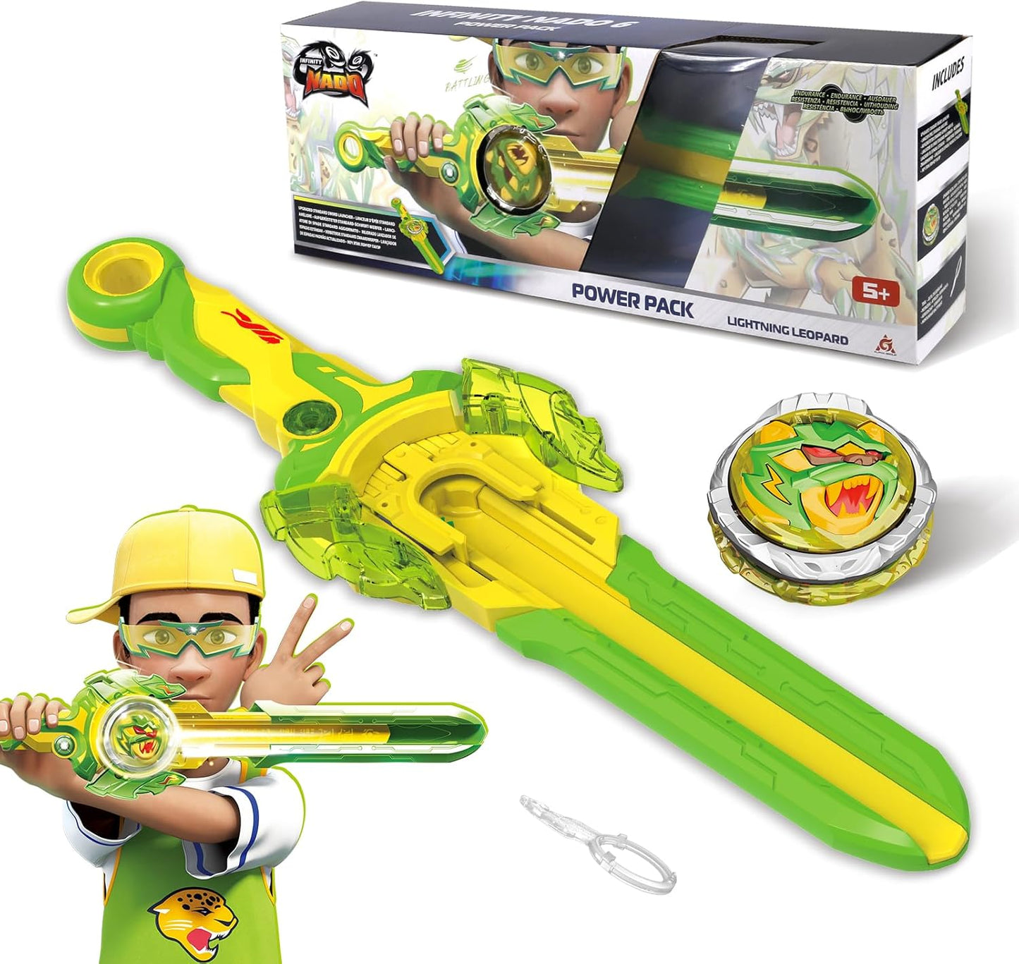 Lightning Leopard Kreisel-Set für Kinder, Leopard