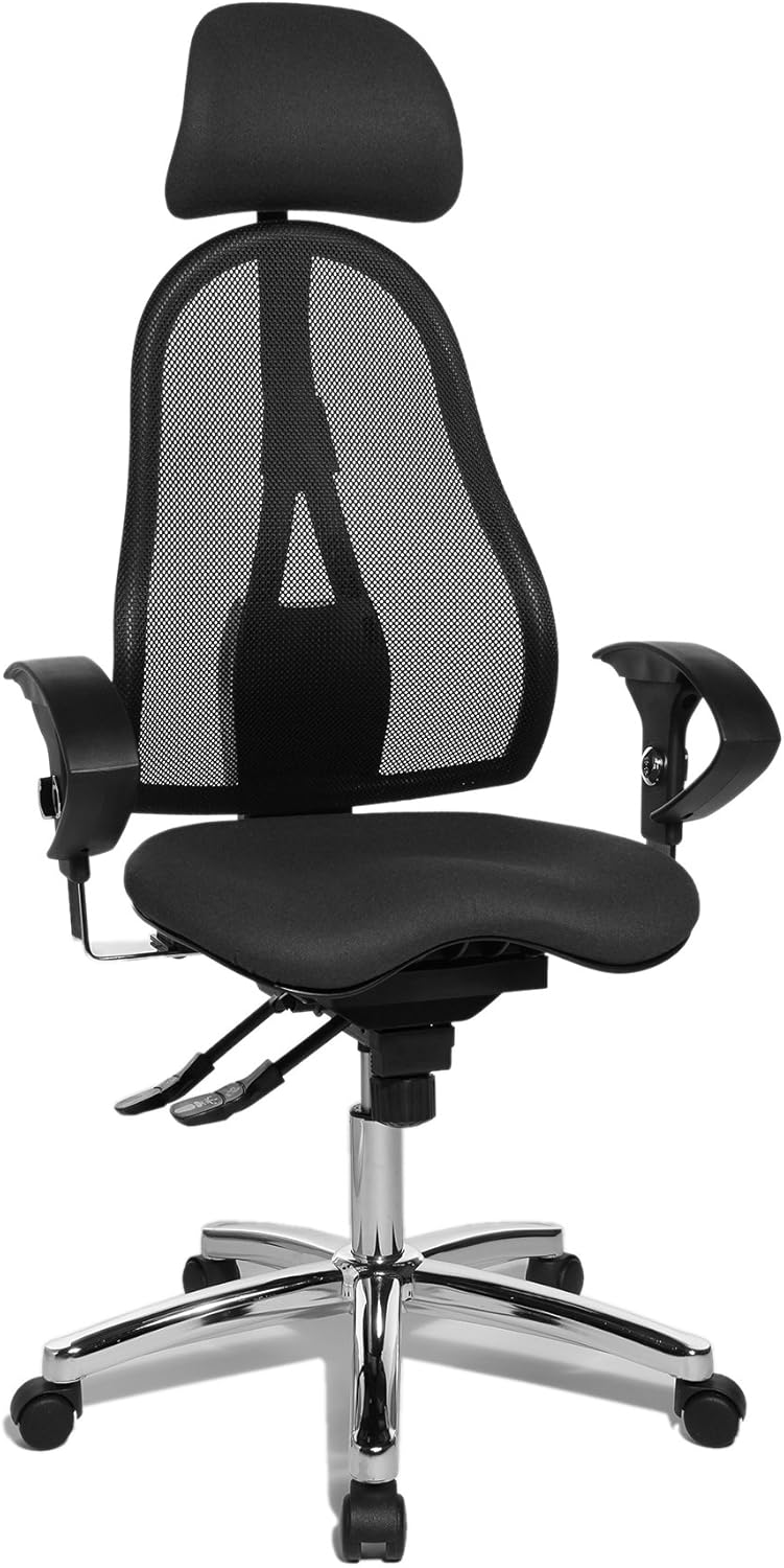 Sitness 45 Fitness-Drehstuhl mit Armlehnen, Anthrazit