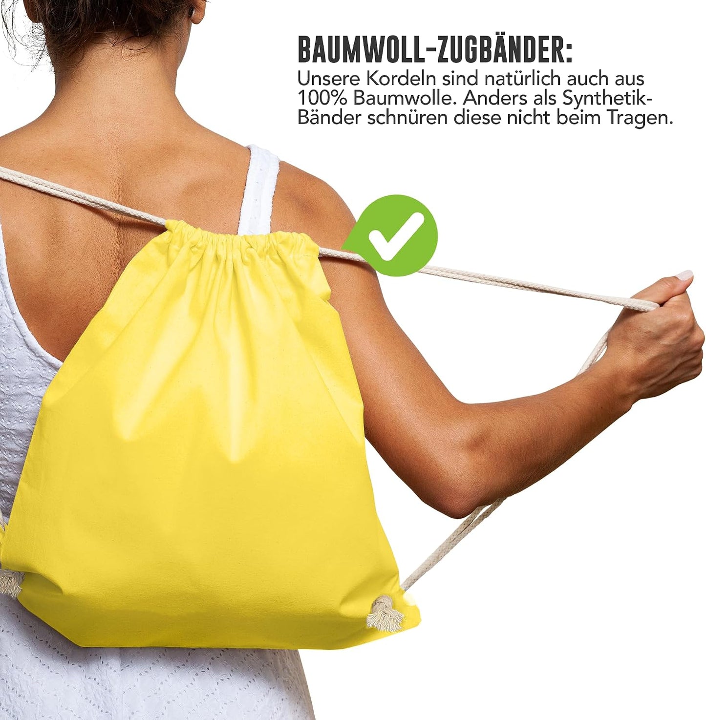 10er-Set Turnbeutel, Gelb 38 x 42 cm