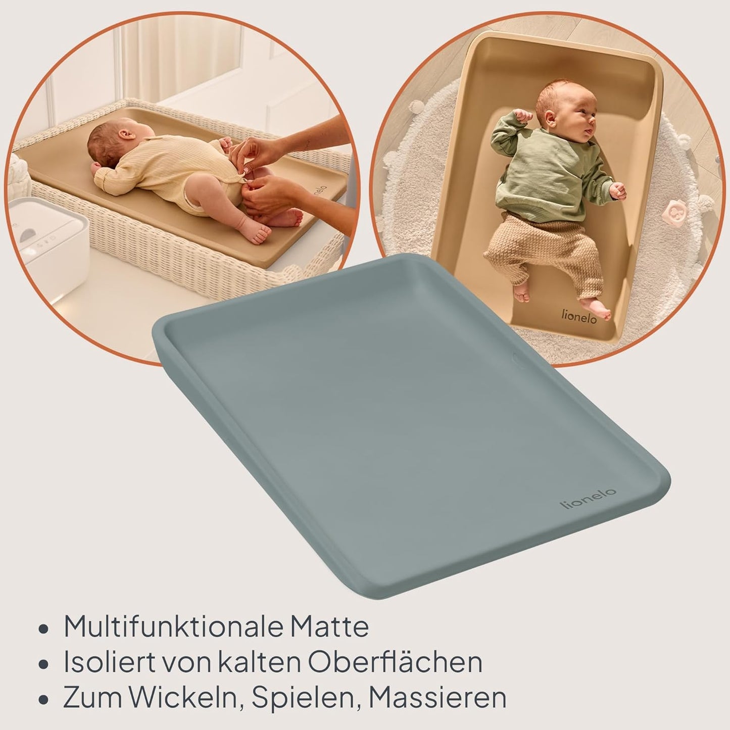 Wickelauflage, Grau