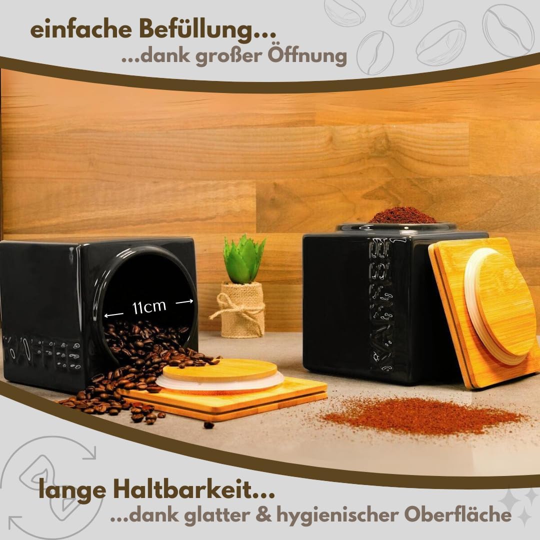 Kaffeedose luftdicht, stapelbar, 500g, Kaffee Anthrazit