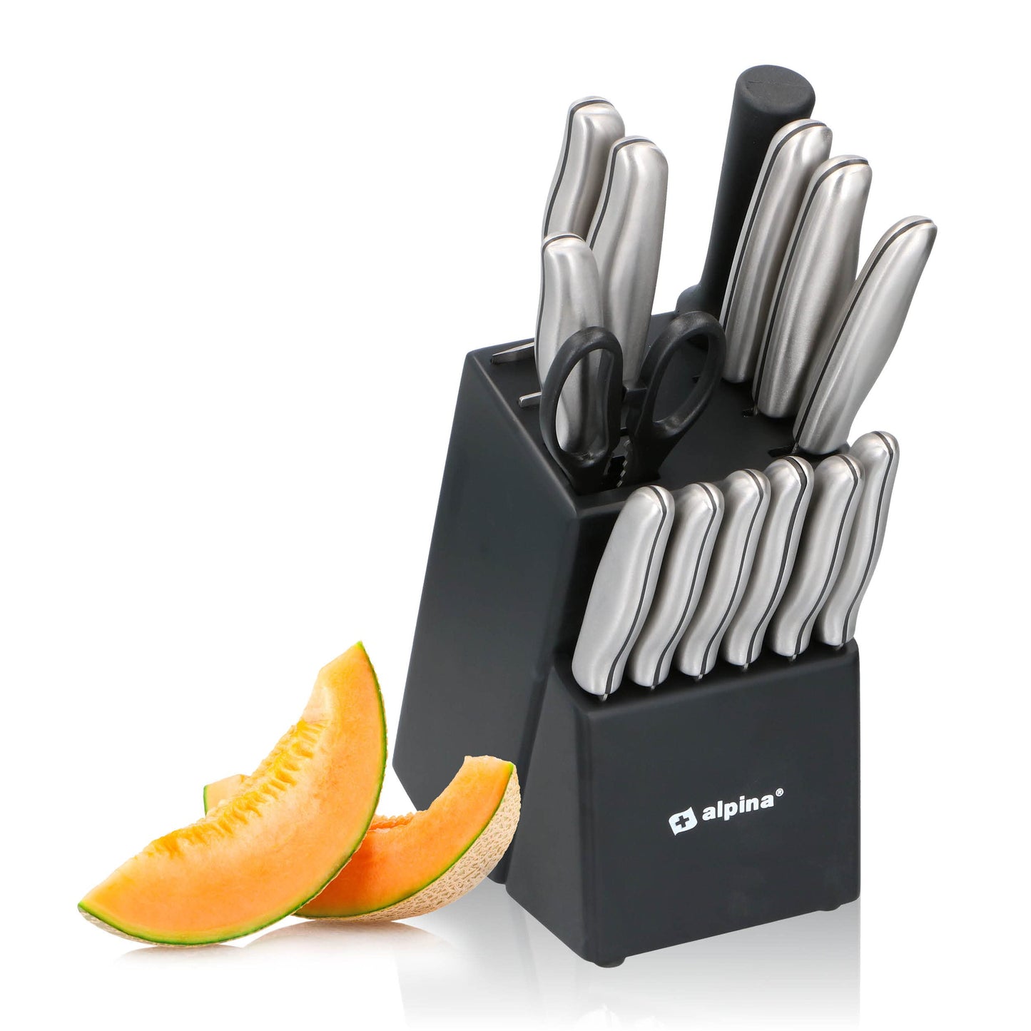 Set of kitchen knives with stand, Edelstahl