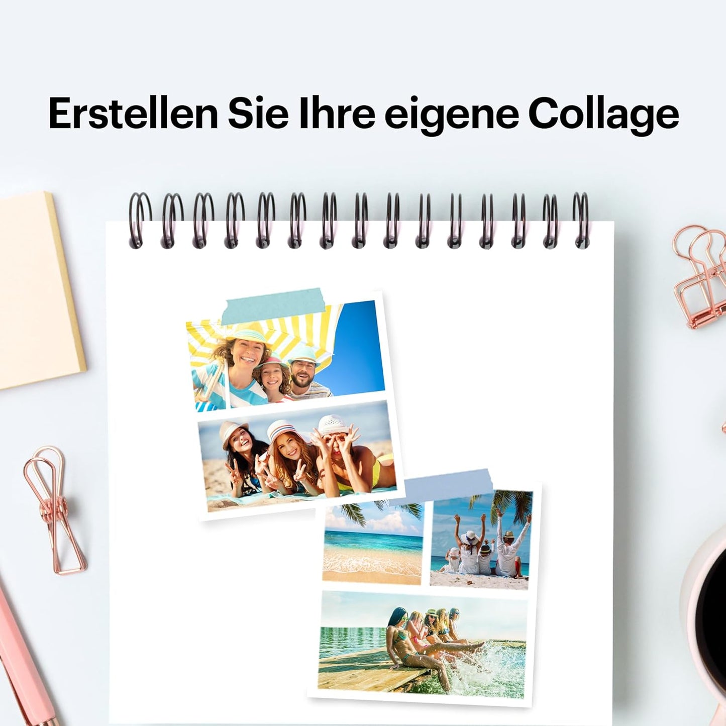 Mini 3 Retro 4Pass Tragbarer Fotodrucker, Imprimante + Paquet avec 68 Feuilles / weiss