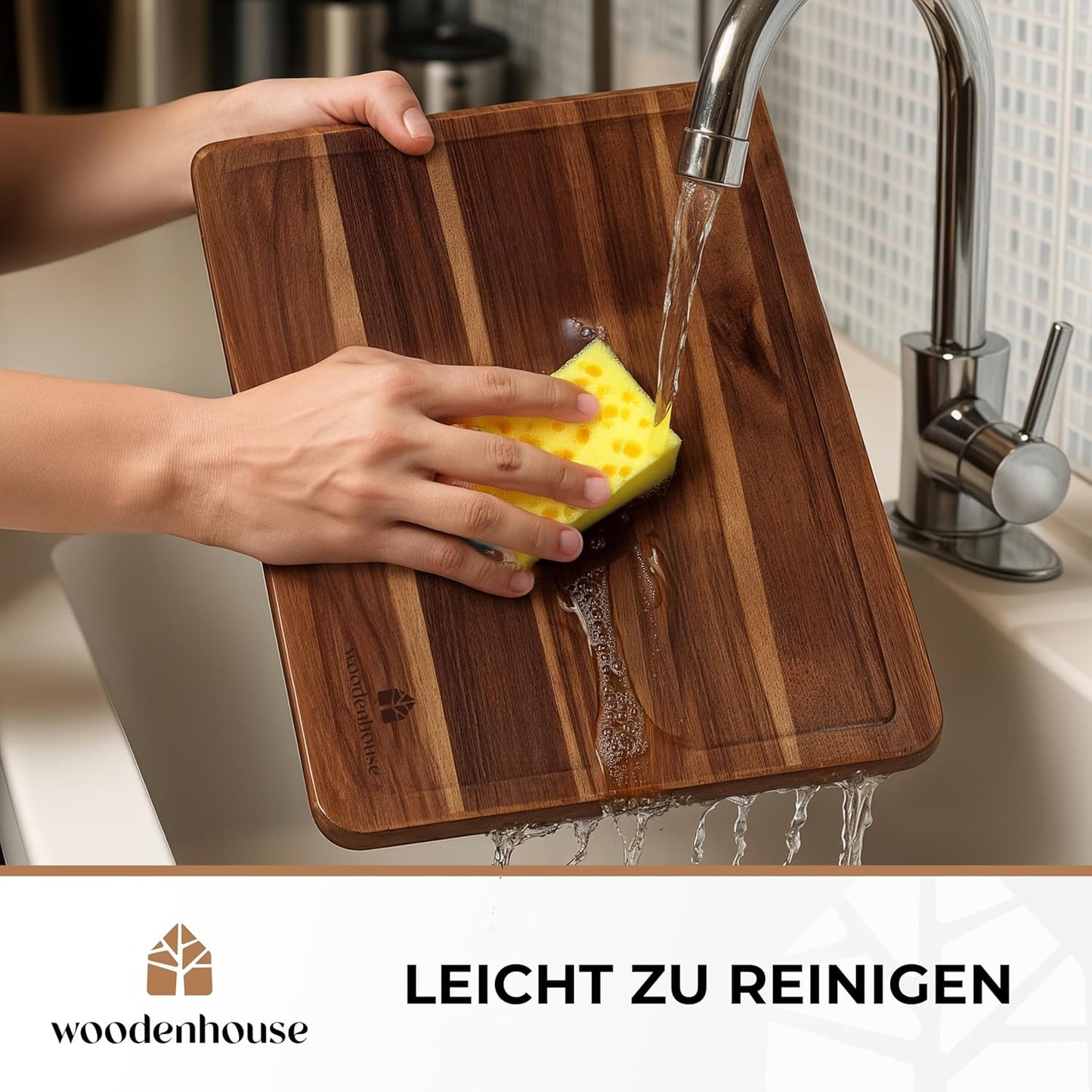3-teiliges Schneidebrett-Set mit Ständer