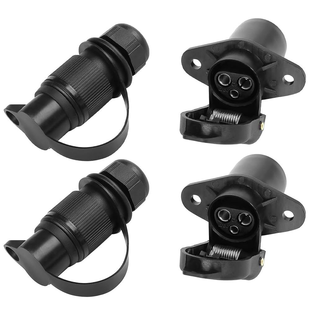 4-teiliges Anhängerstecker-Set, 3-polig