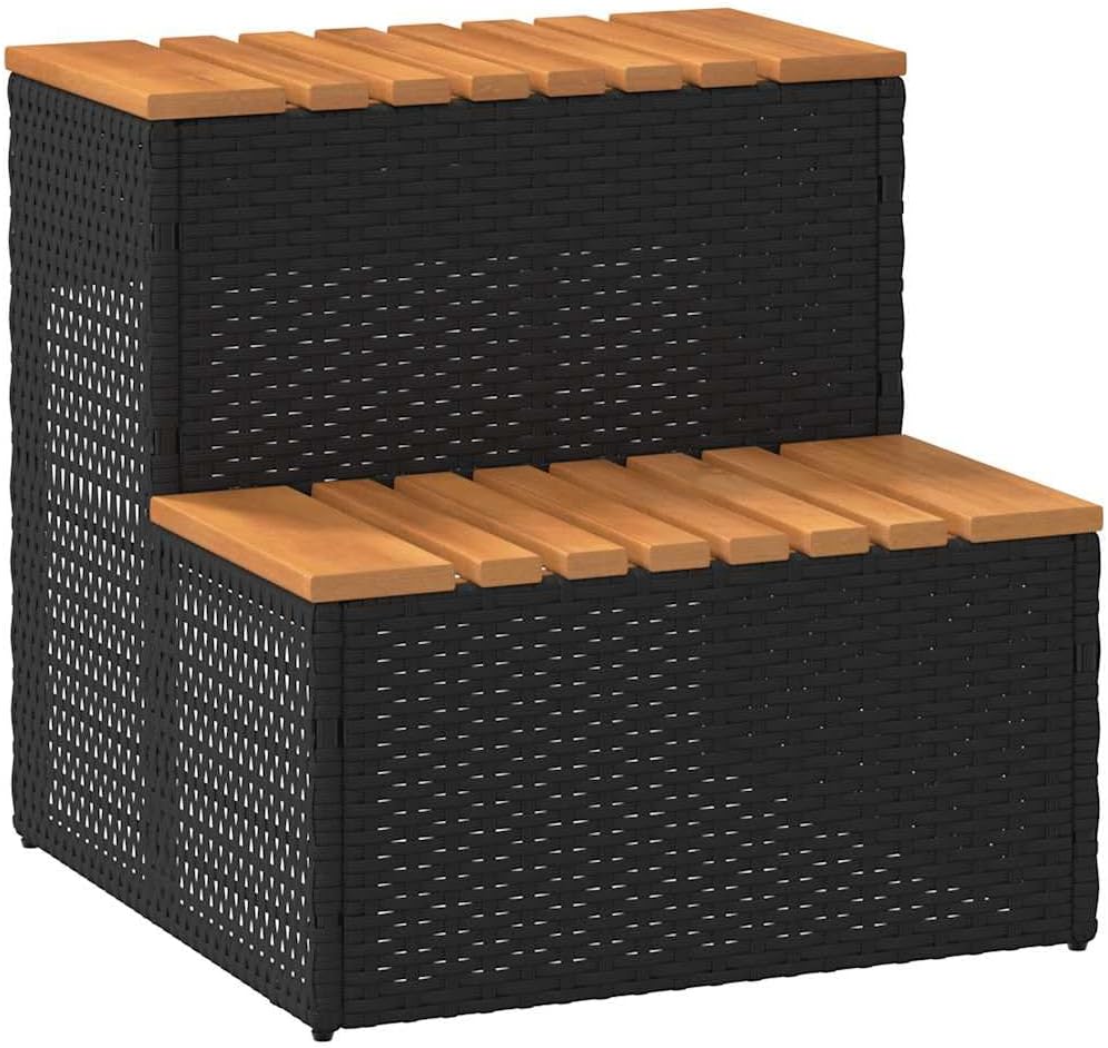Whirlpooltreppe Tomasin, 50 x 50 x 50.5 cm Schwarz