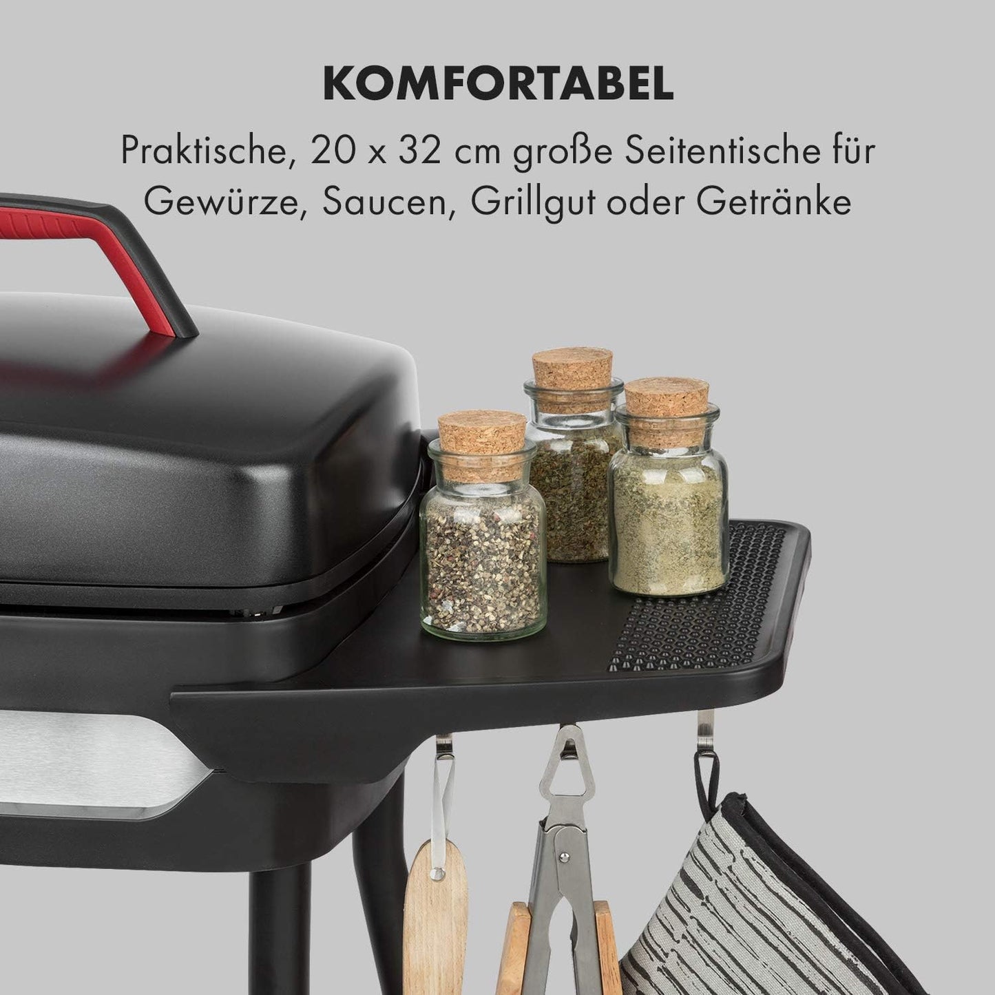 Standgrill mit EasyGrill Concept, Schwarz 2000 W