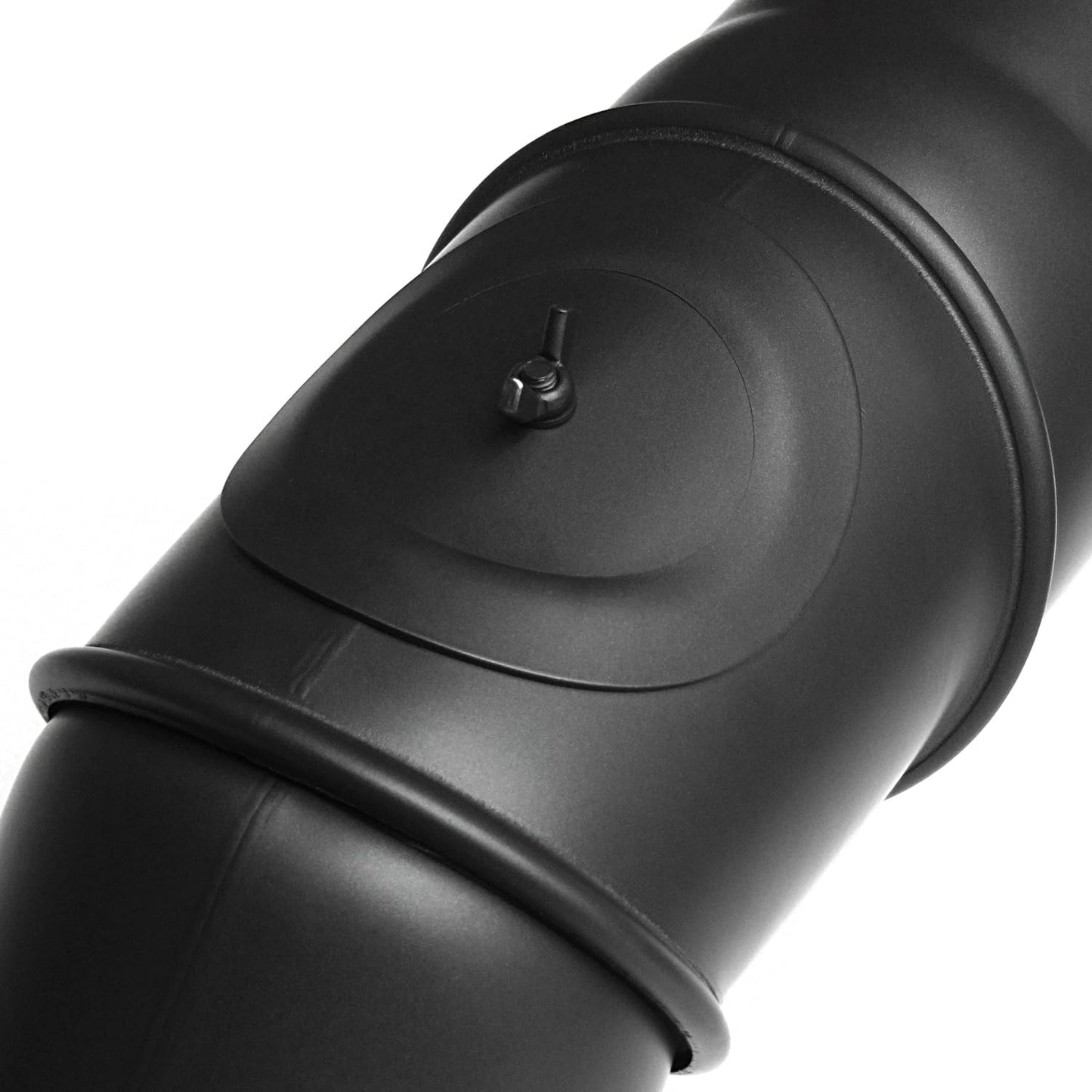 Rauchrohrbogen Multibogen 120 mm mit Reinigung, Schwarz