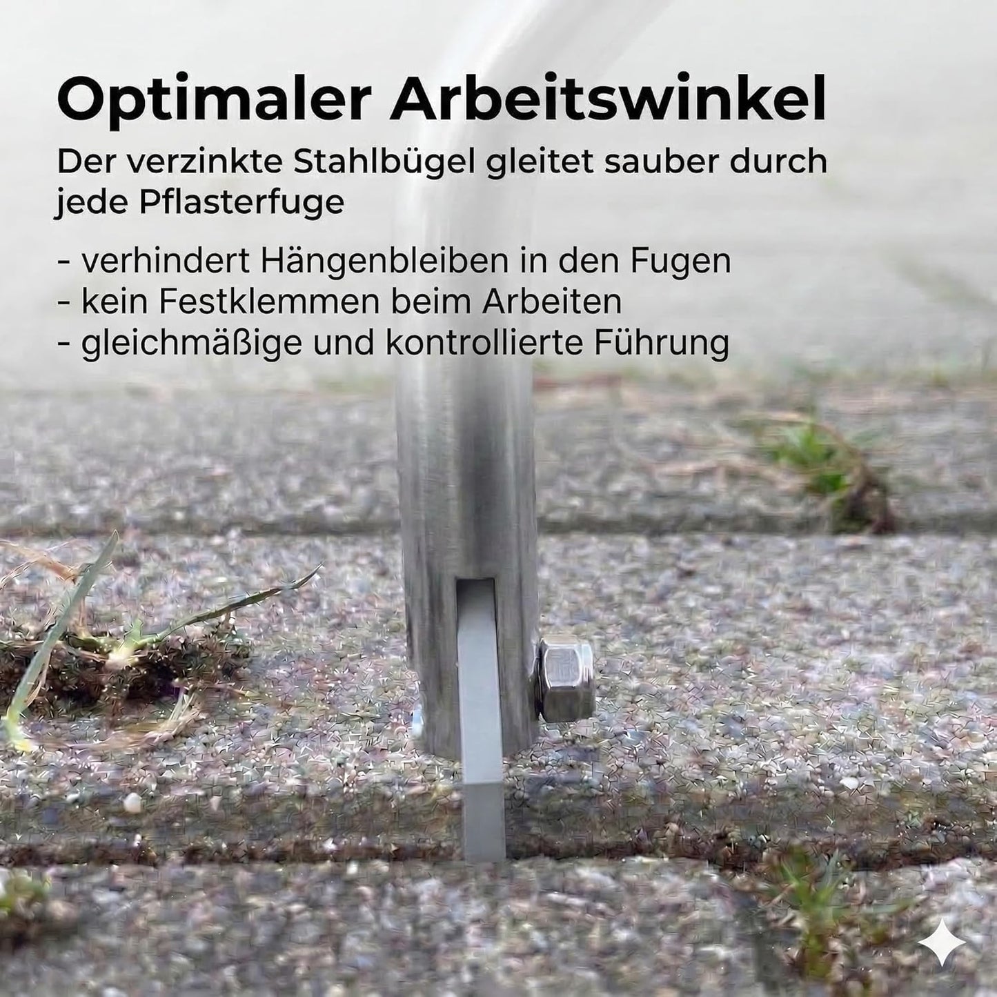 Fugenkratzer mit Teleskopstiel und Hartmetallklinge