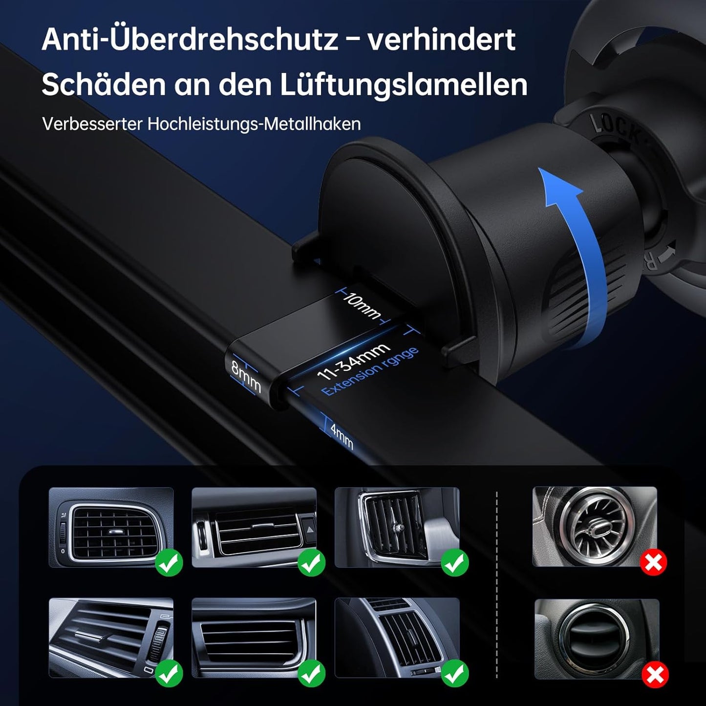 Magnetische Auto-Handyhalterung, Schwarz