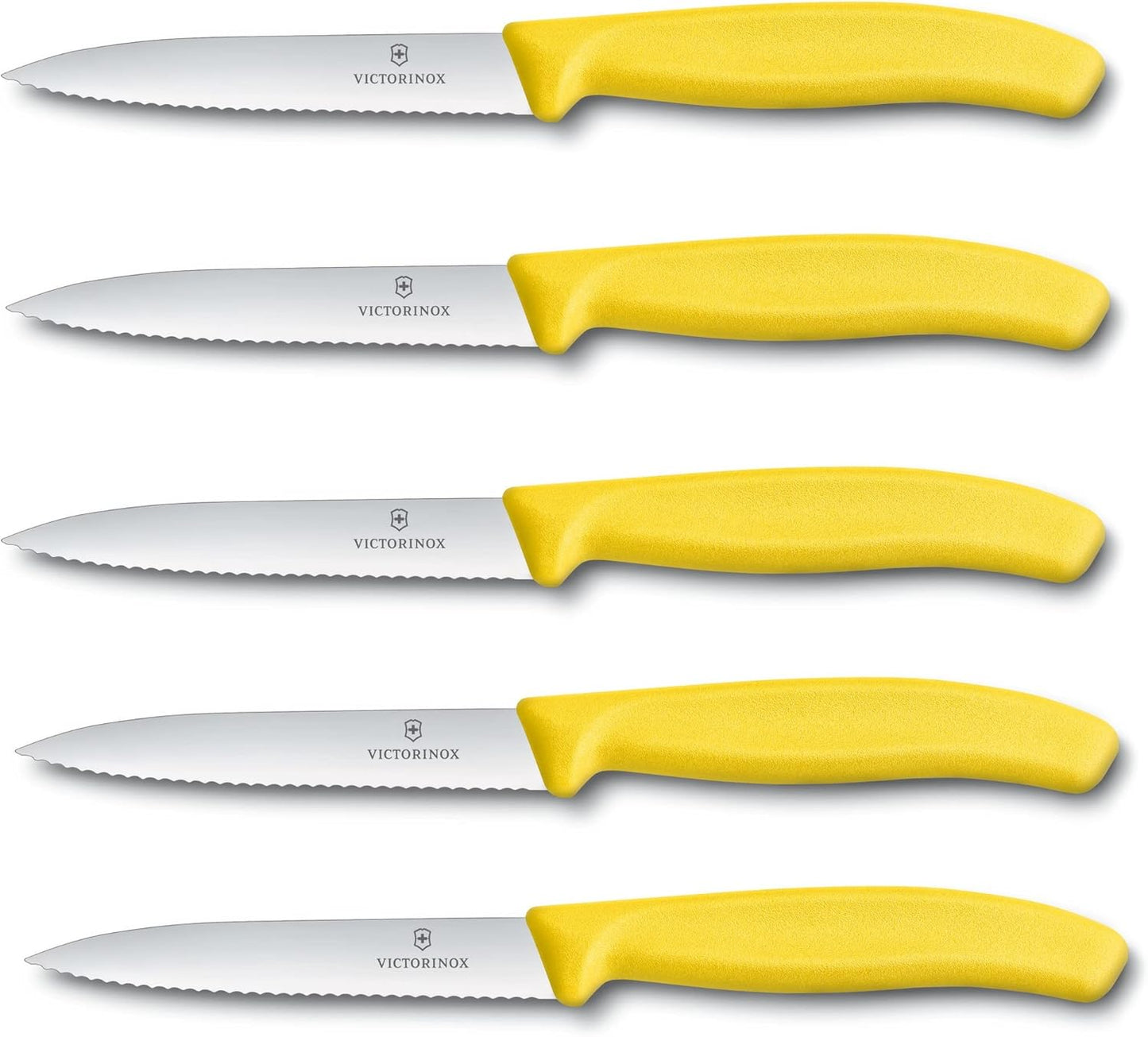 5-tlg Gemüsemesser-Set Swiss Classic, 5er Set mit Wellenschliff Gelb
