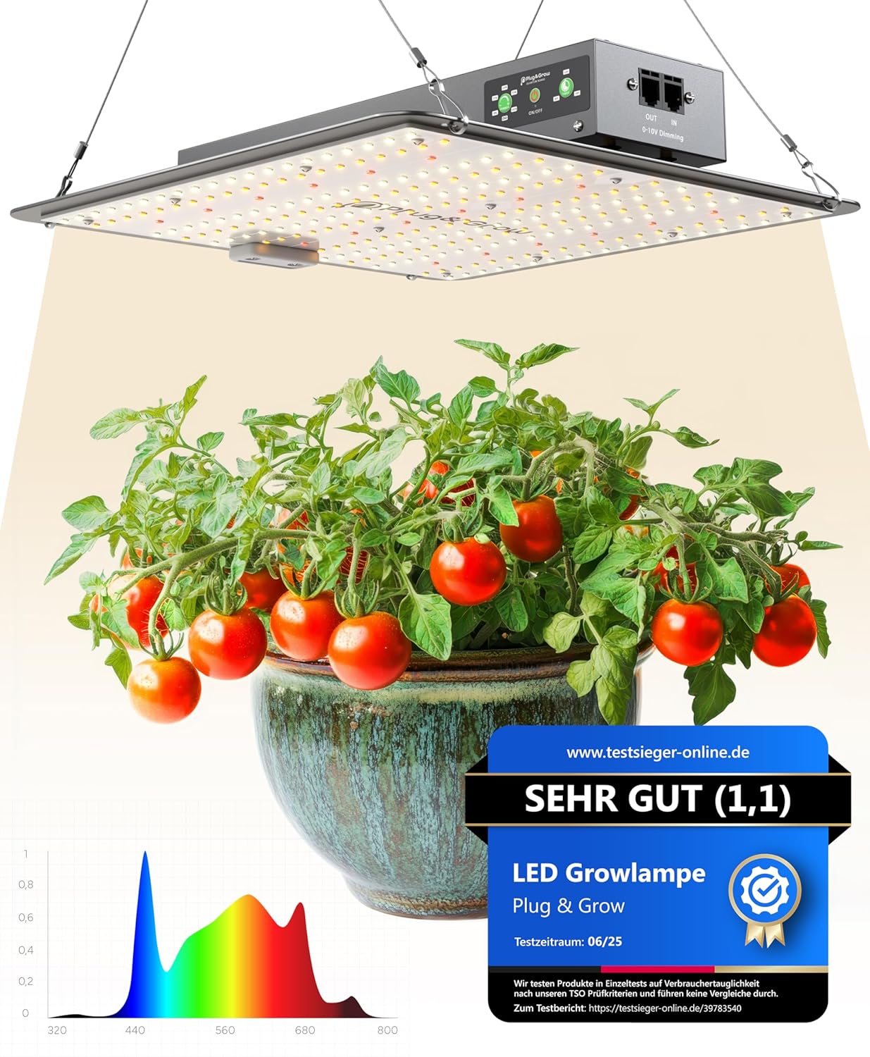 LED Grow Lampe mit Timer und Vollspektrumlicht
