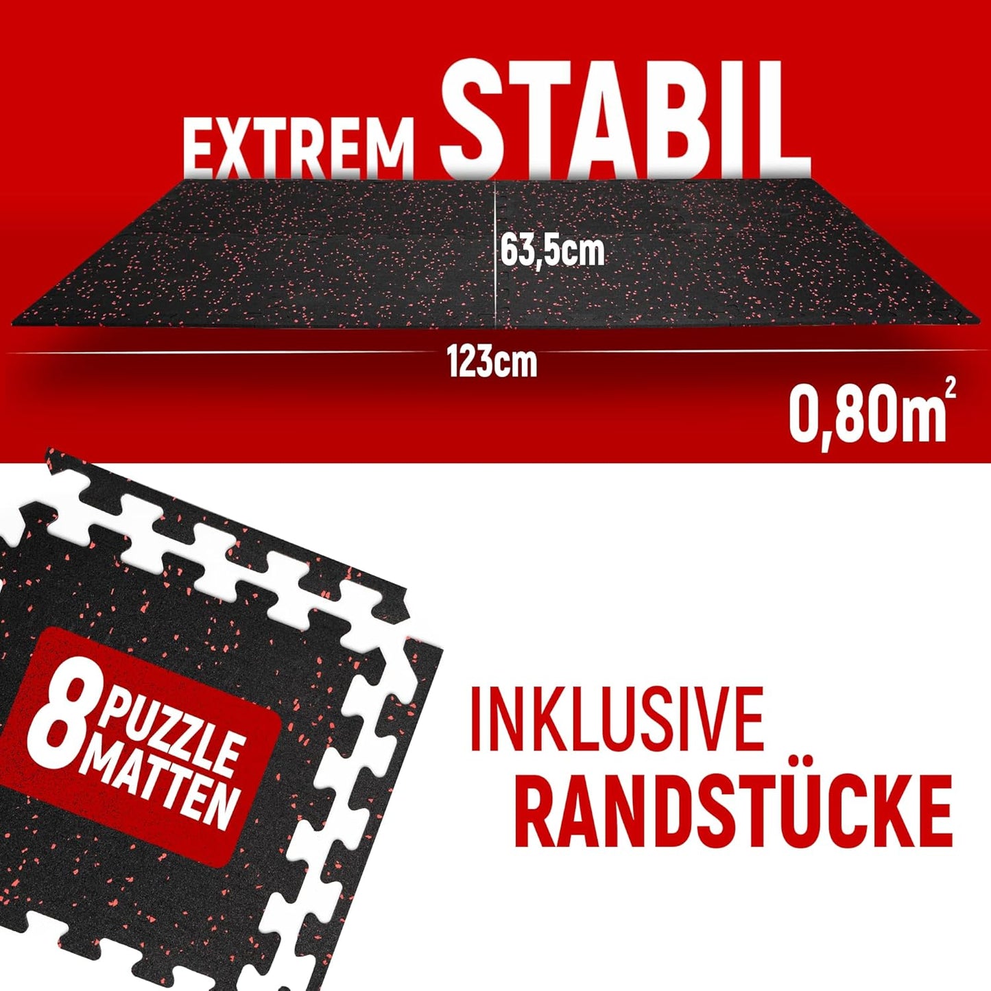 Bodenschutzmatte für Fitnessgeräte, Bodenschutzmatte (40 Matten)