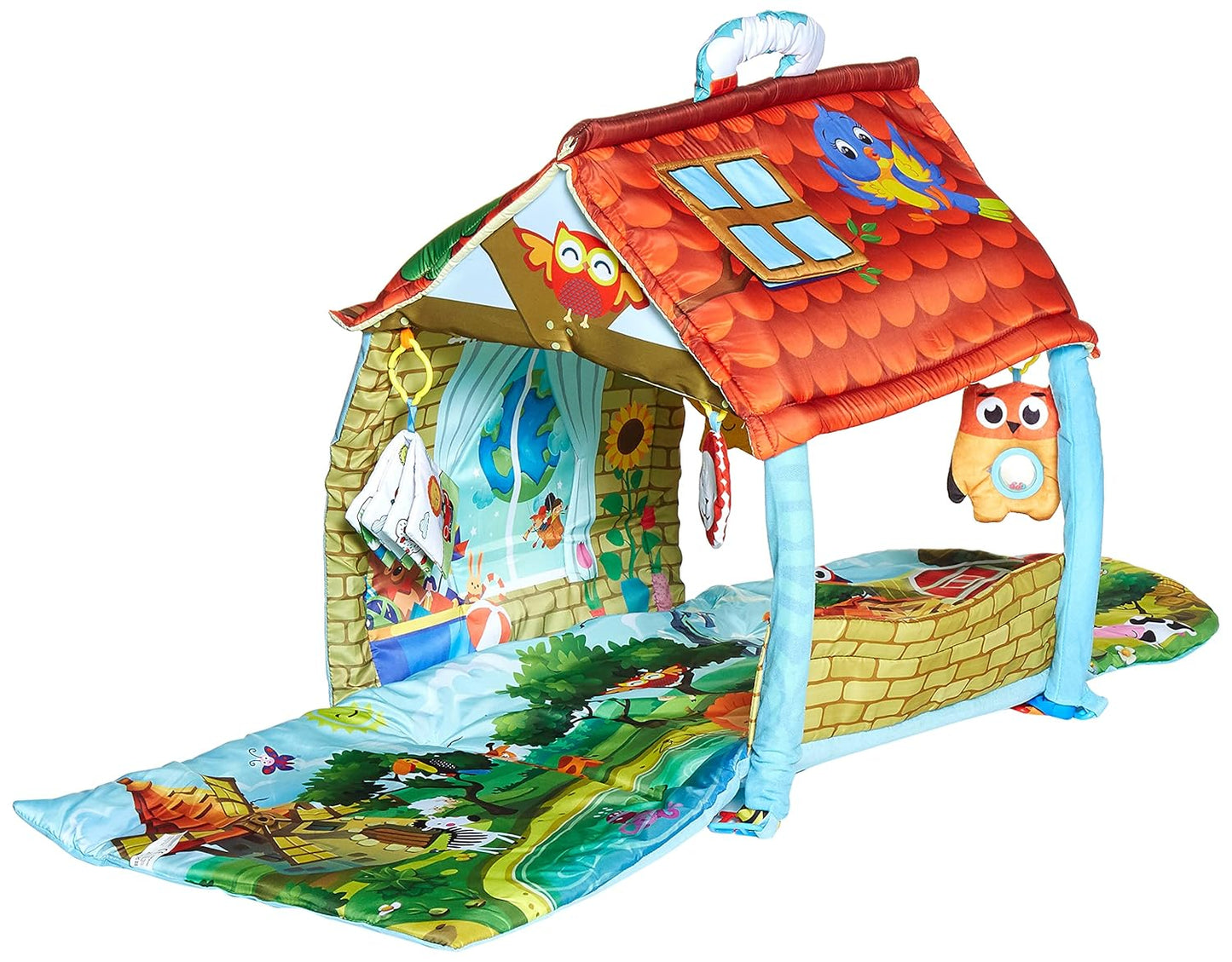 2in1 Krabbeldecke Agnes Plus mit Spielbogen und Spielhaus