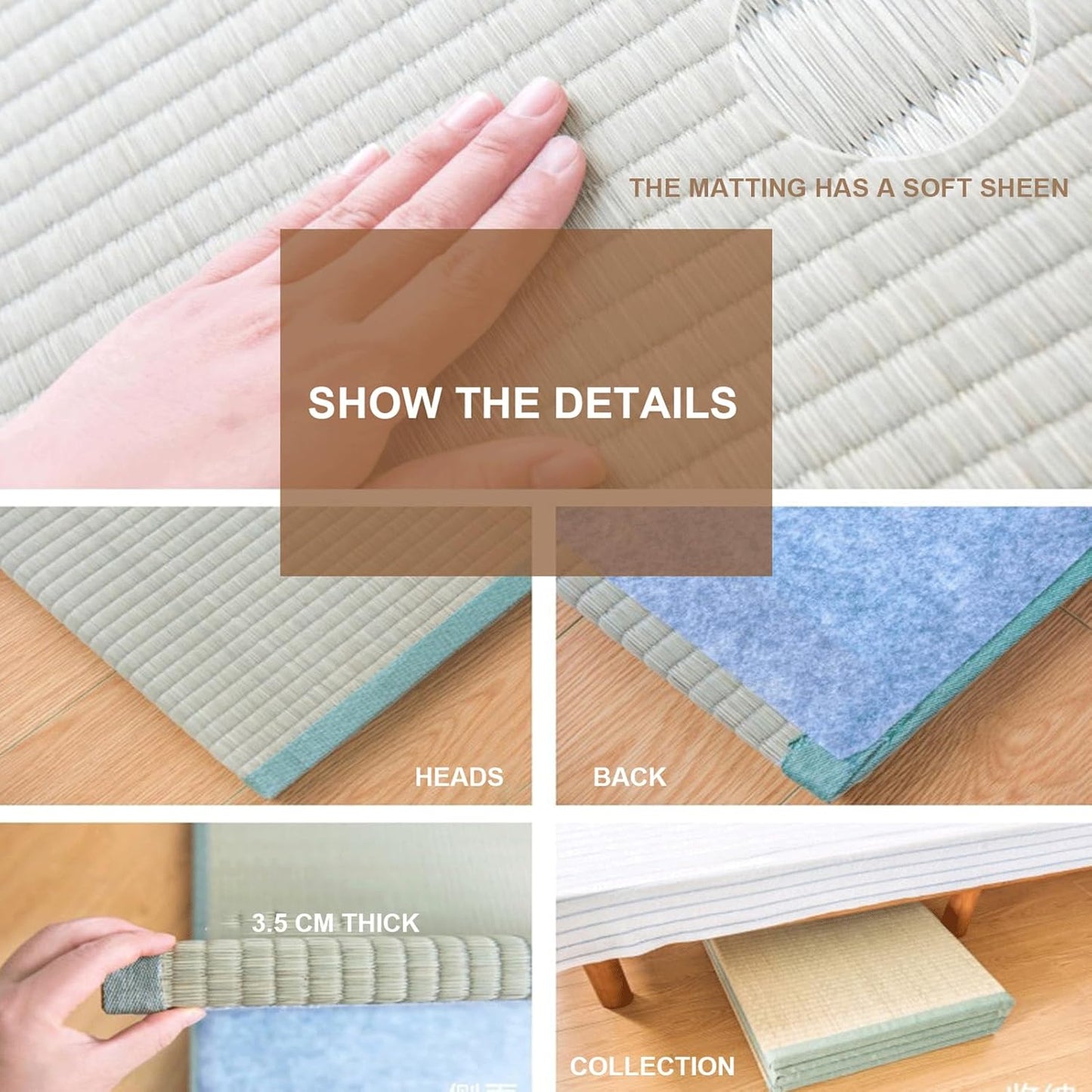 Japanische Tatami Matte, 75x200x3.5 cm, 75x200x3.5cm