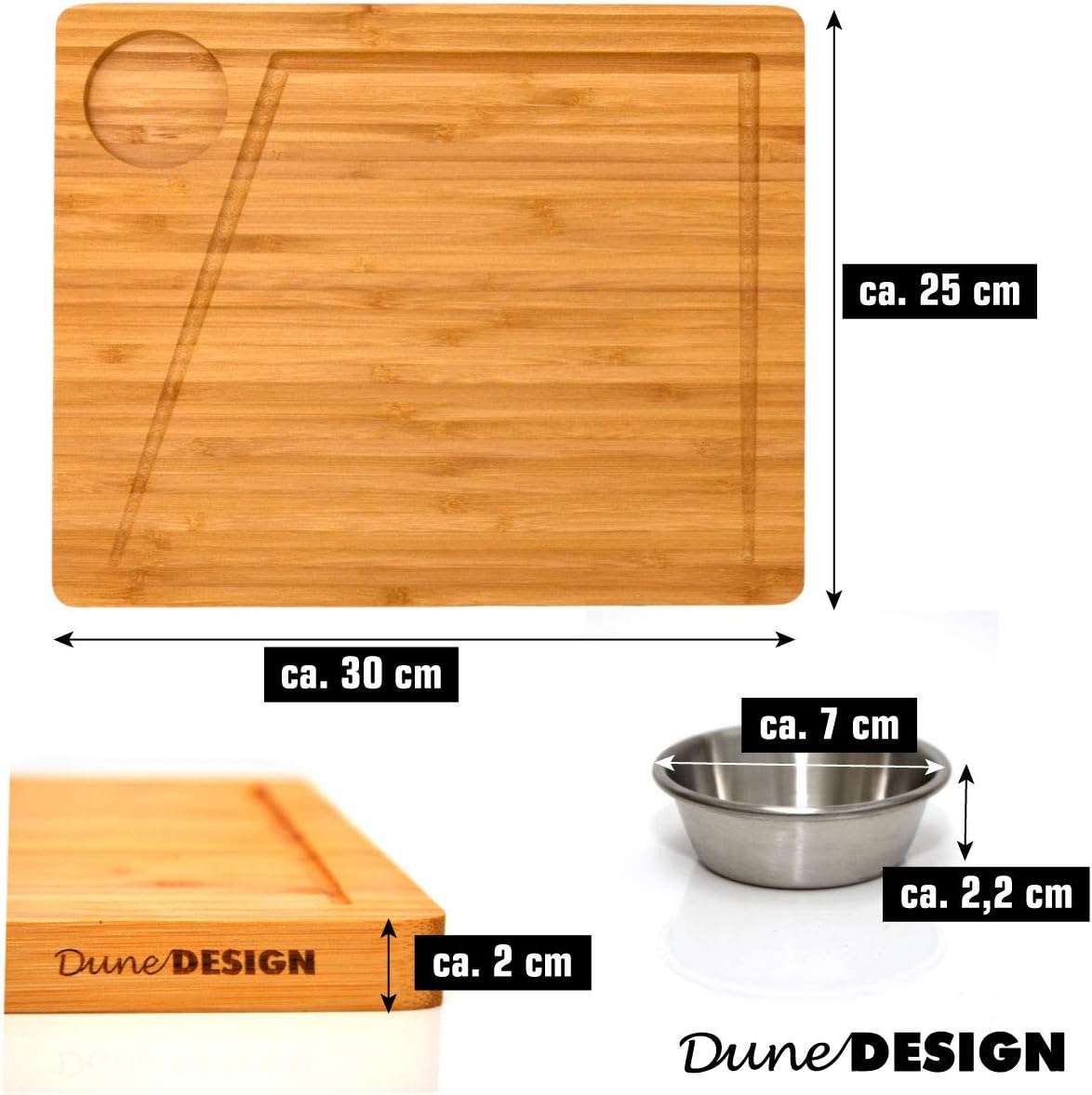 6 Personen Raclette-Teller-Set, 6er Set mit Dipschale