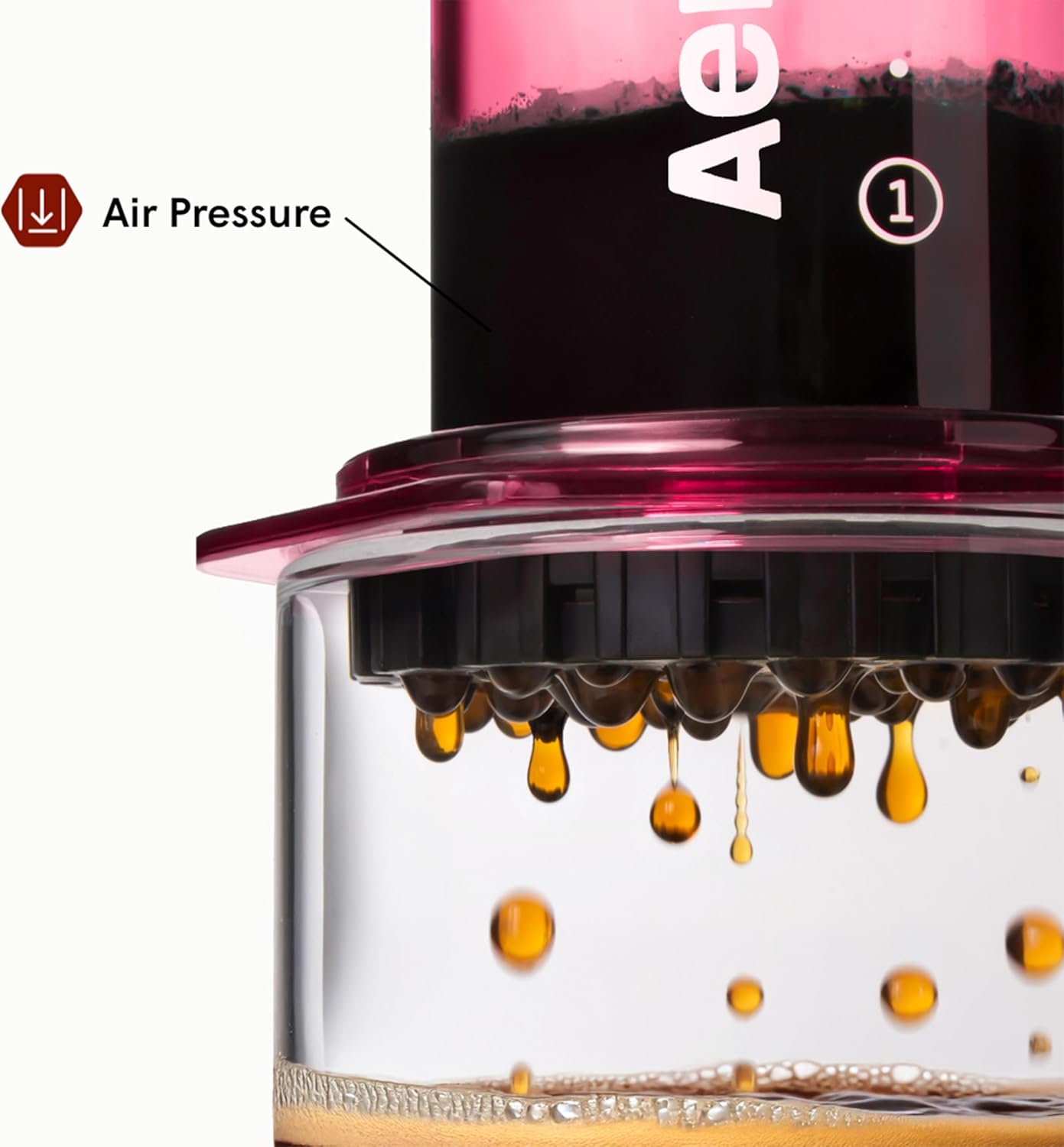 Clear Pink Kaffeepresse für Reisen & Camping, Rosa Standard