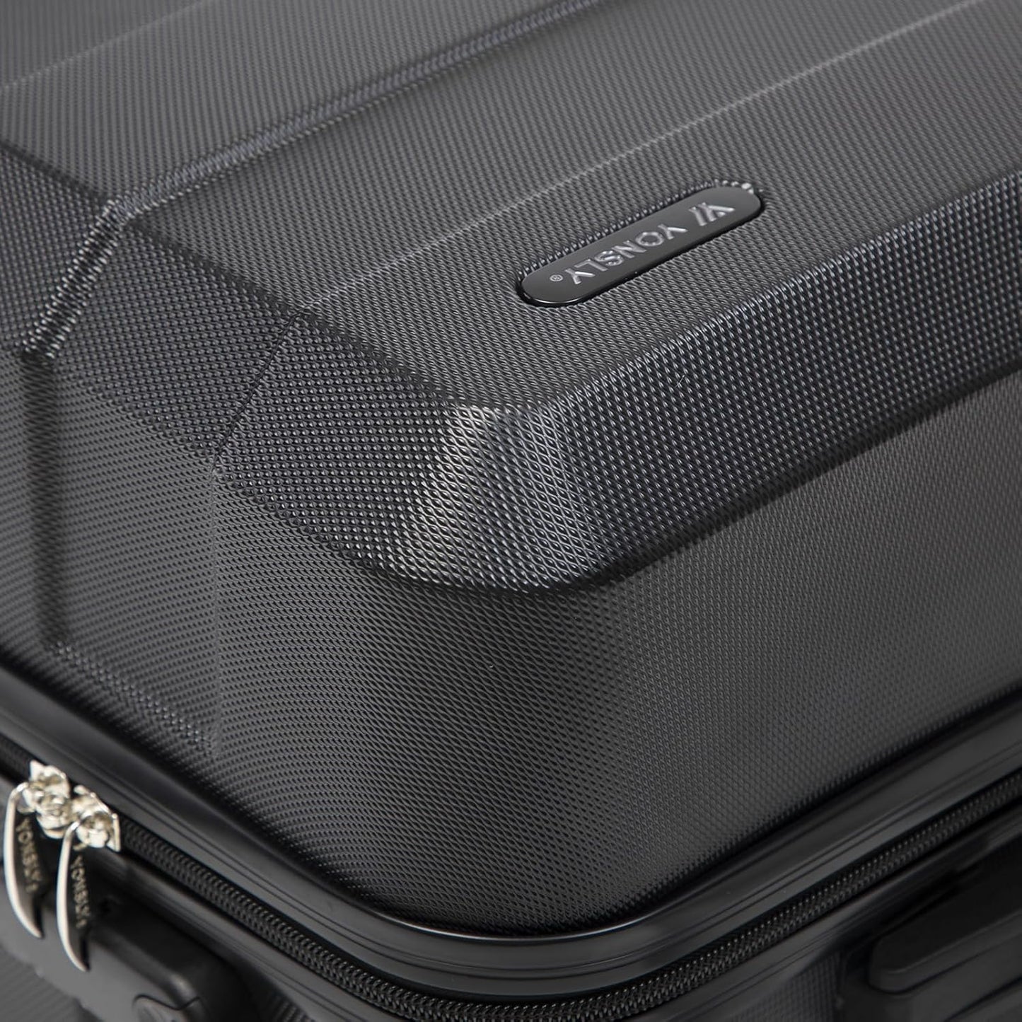 Hartschalenreisekoffer mit Zahlenschloss (XL, 360° Rollen), XL (76cm-98L) YS6 Schwarz