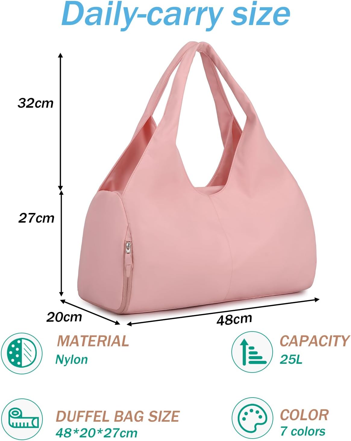 Reisetasche mit Schuh- & Nassfach, Rosa