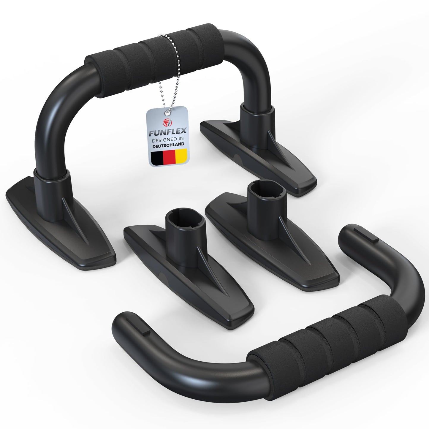 Push-up Bars mit rutschfestem Griff -Liegestützgriffe, Schwarz