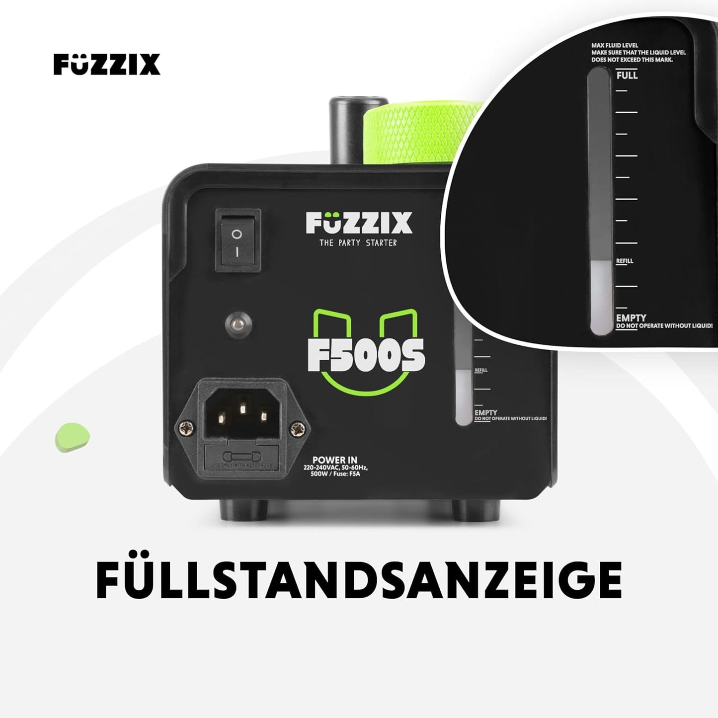 Nebelmaschine Mini F500S mit Fernbedienung, Nebelmaschine + 2L, Schwarz