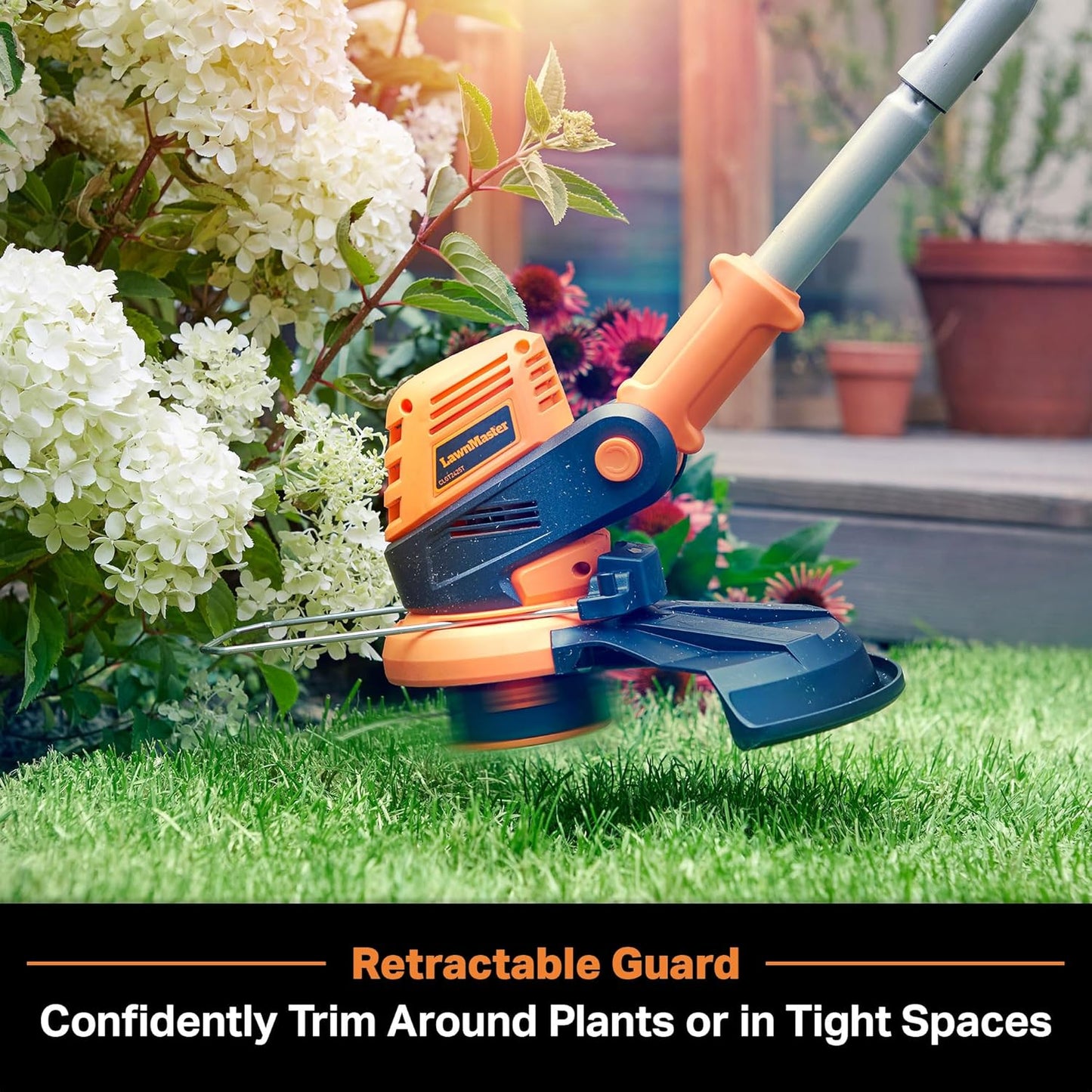 Roboter-Rasenmäher mit Trimmer-Kombi-Set, Roboter und Trimmer