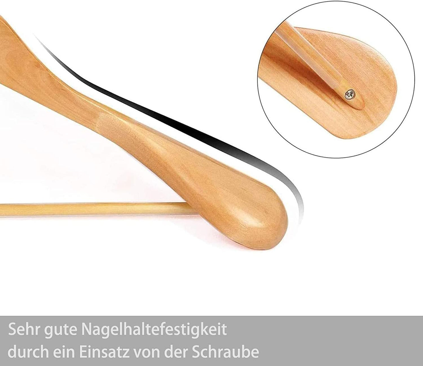 10er Set Kleiderbügel, Natur
