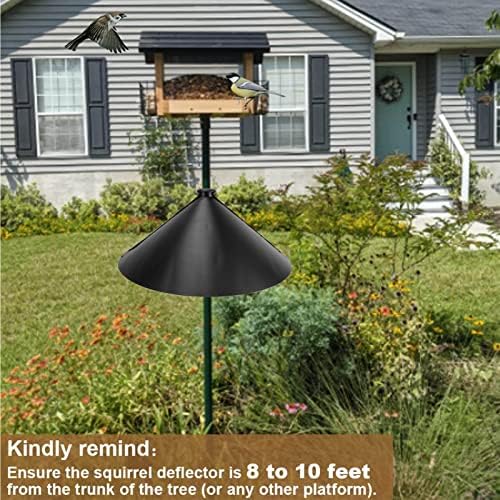 Eichhörnchenschutz für Vogelfutterspender, Stangenstil (mit hohen und kurzen festen Clips)
